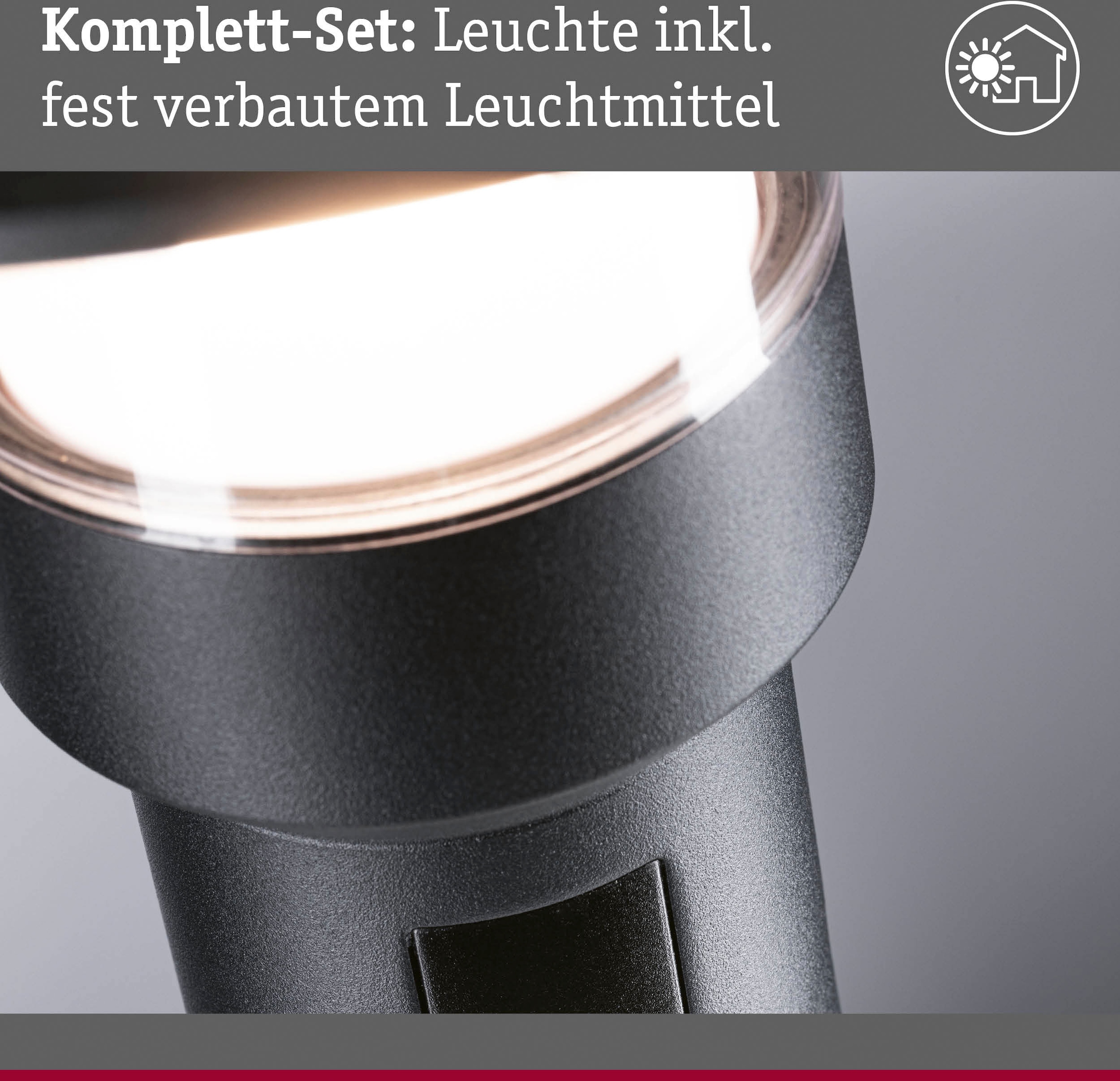 seewasserresistent, 230V 1 »Sienna LED mit Pollerleuchte«, | BAUR Paulmann PIR-Sensor Gartenleuchte flammig-flammig, kaufen