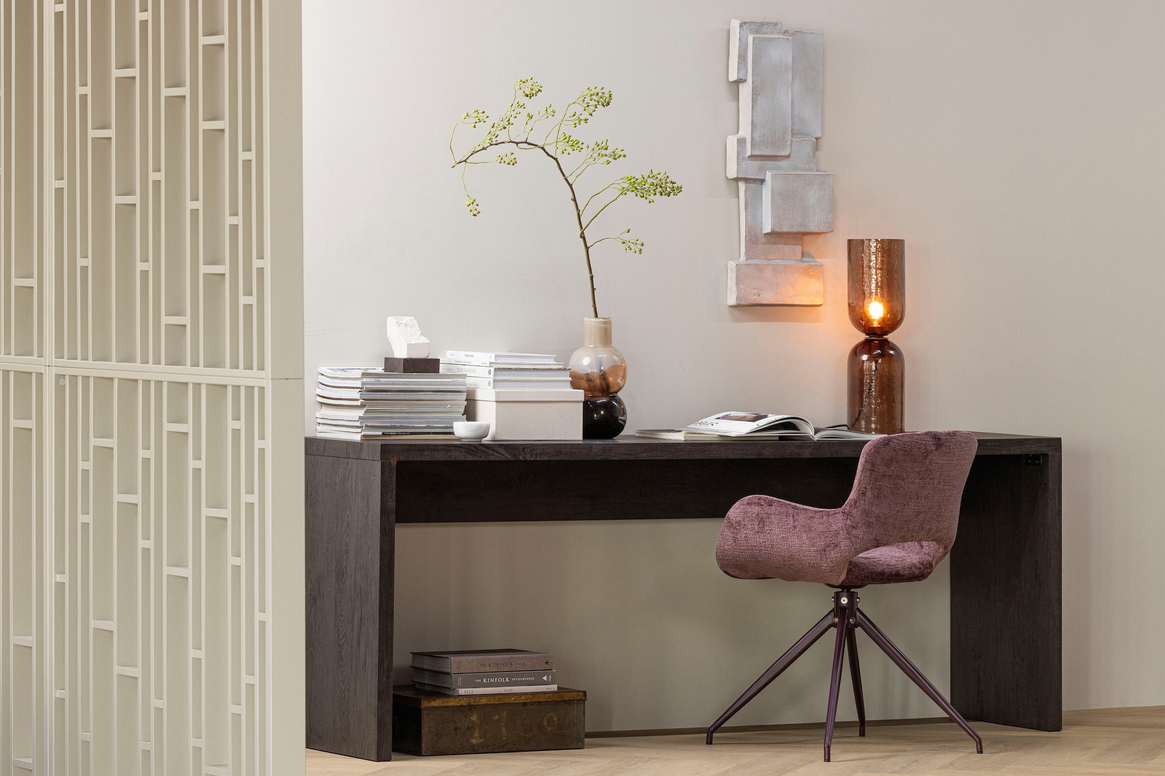 WOOOD Couchtisch »Maan MDF mit sichtbarer Holzmaserung, B 200 x T 45 x H 76 cm« Vollständig montiert geliefert, pflegeleicht, sichtbare Maserung