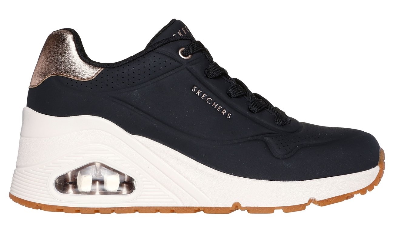 Skechers Sneaker »UNO WEDGE-HI STEPS«, Keilsneaker, Schnürschuh mit Air-Cooled Memory Foam