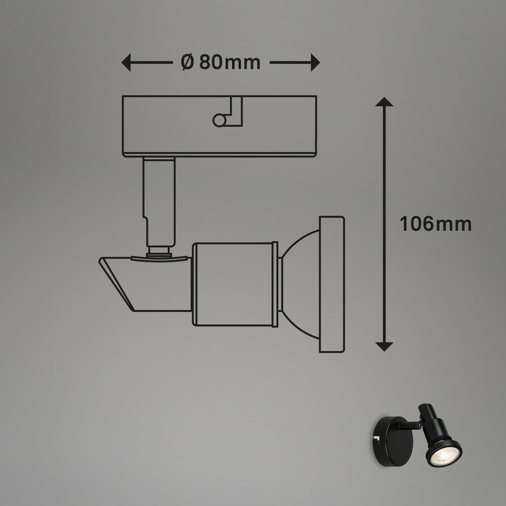 Briloner Leuchten LED Wandstrahler »LED Spot 1-flammig, Metall, schwarz«