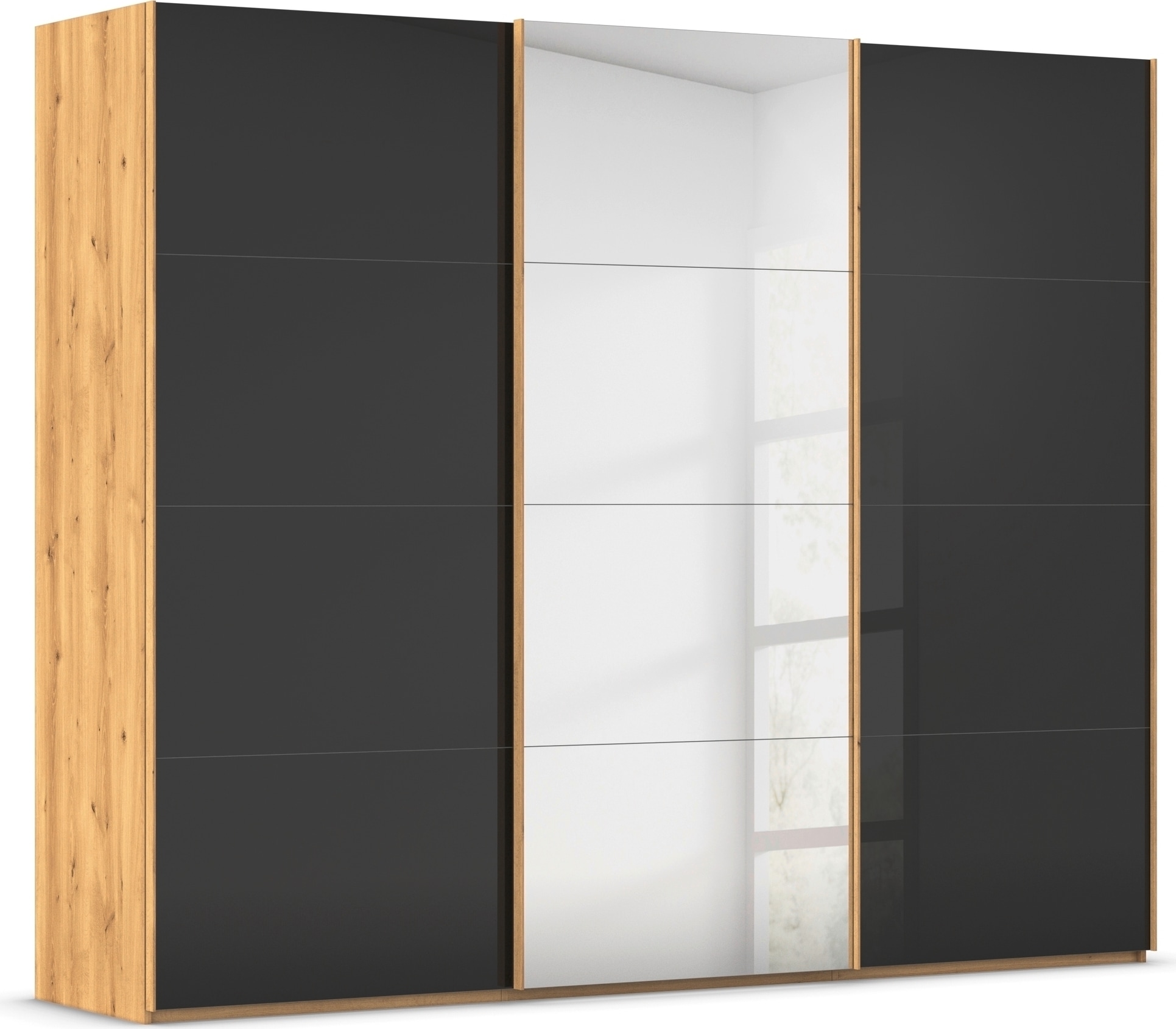 rauch "Kleiderschrank Schrank Garderobe Schlafzimmerschrank SCALE-FYRA" edle viergeteilte Türen Spiegel/Glas-Mix viele Farben MADE IN GERMANY