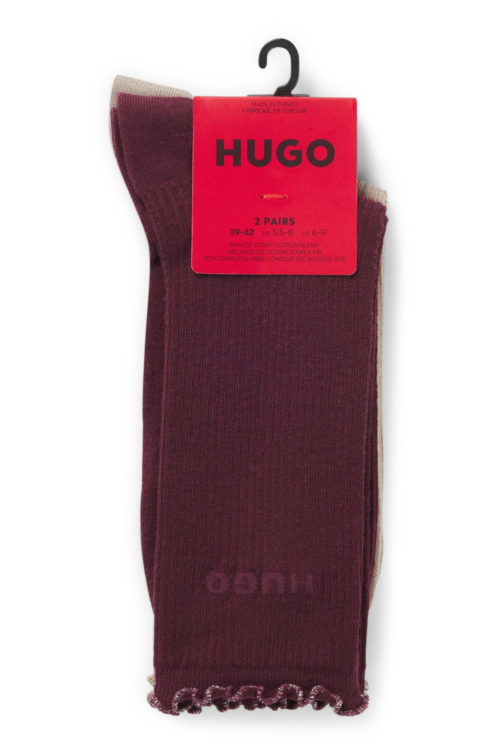 HUGO Underwear Basicsocken "2P RS LETTUCE CC W" 2 Paar tlg. Bund leicht gek günstig online kaufen