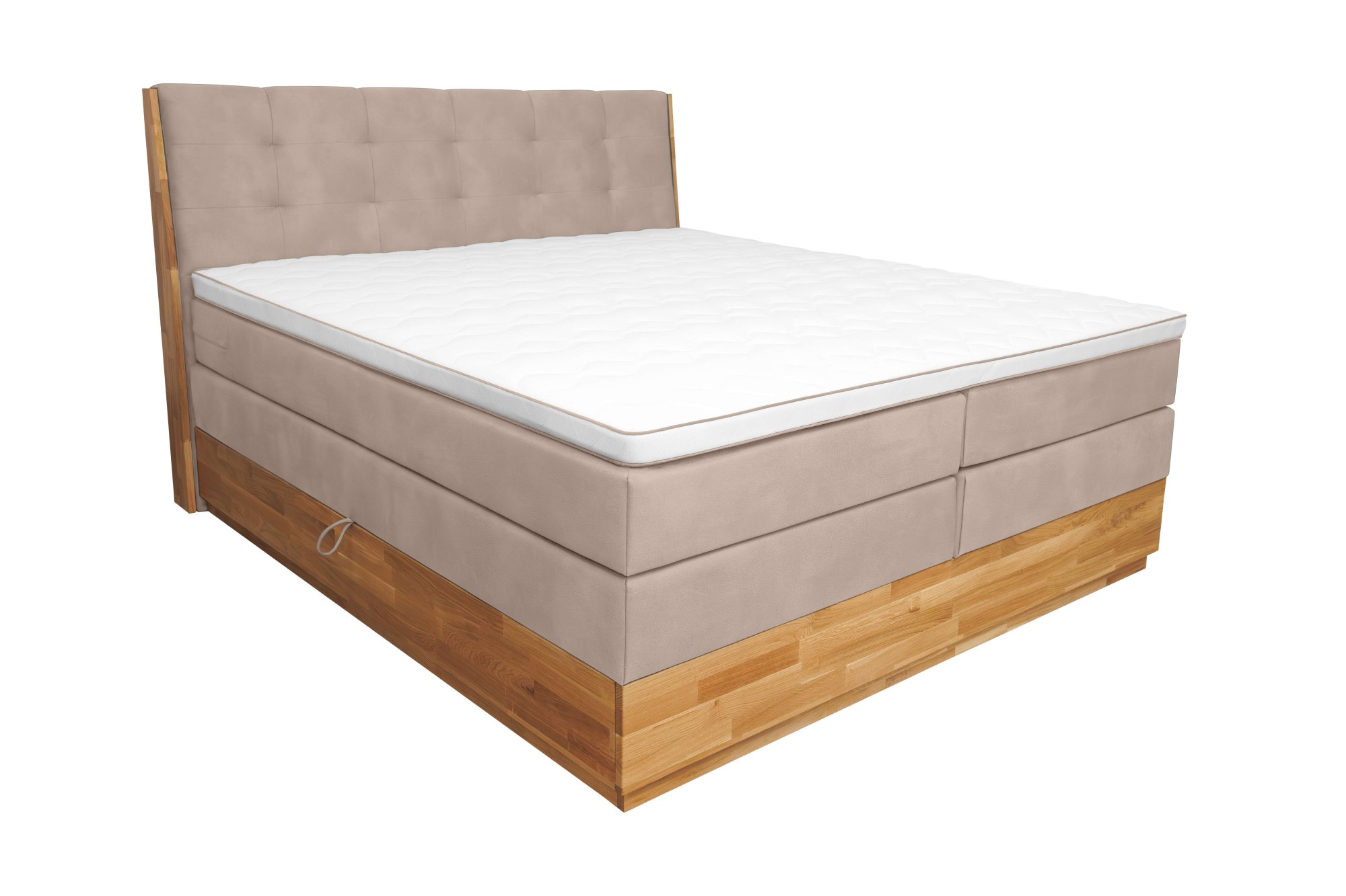 OTTO home Boxspringbett »Alleea, Doppelbett, Polsterbett, Federkernbett, Komforbett, 160/180 cm« inkl. Topper, zwei Bettkästen, Taschen-Federkernmatratze, Härtegrad 3