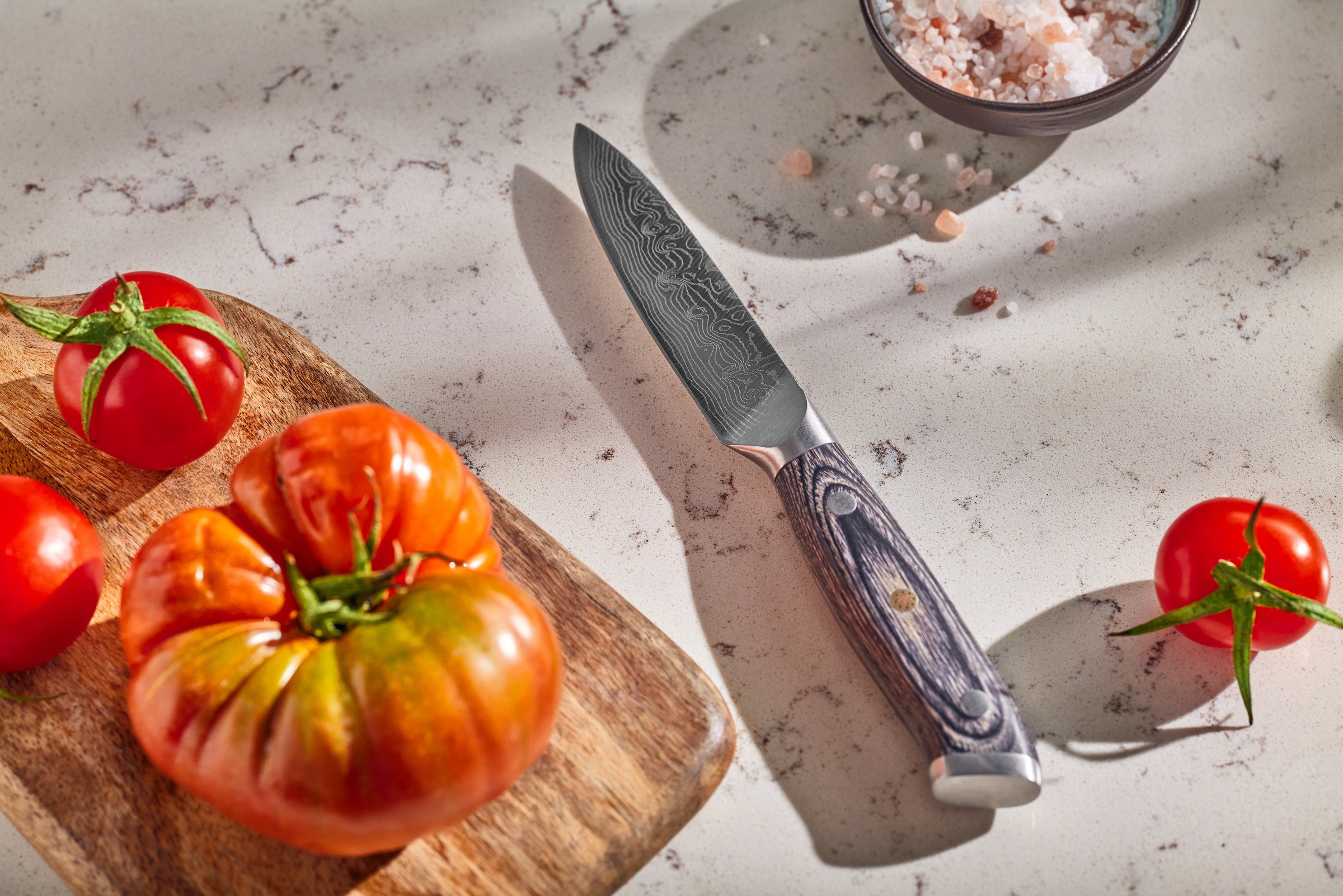 RESTO Kitchenware Gemüsemesser »Ogma 10 cm, aus Edelstahl«, (1 tlg.), professionelles Schälmesser mit lasergravierter Hochleistungsklinge