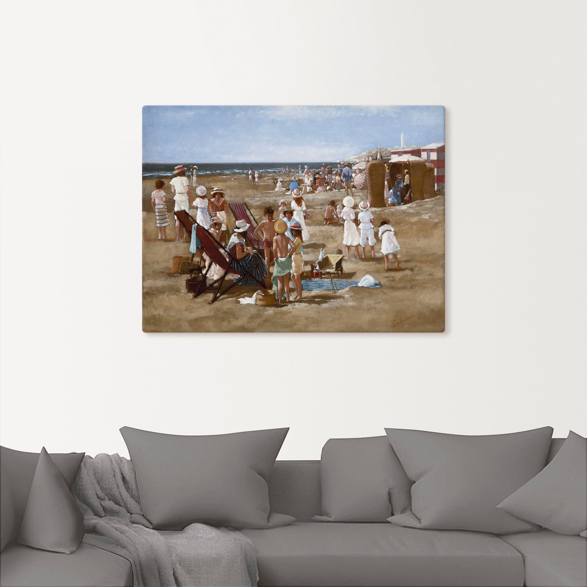 Artland Wandbild »Kinder am Strand«, Gruppen & Familien, (1 St.), als Leinwandbild, Wandaufkleber oder Poster in versch. Größen