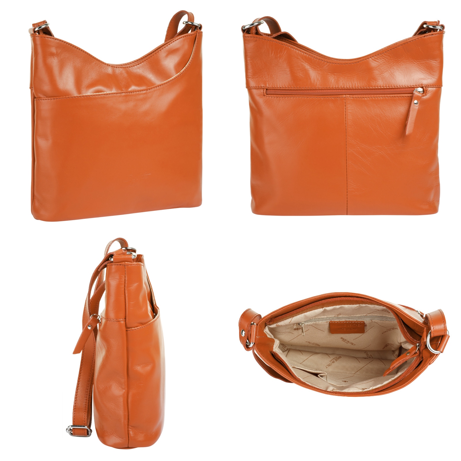 Samantha Look Umhängetasche, echt Leder, Made in Italy