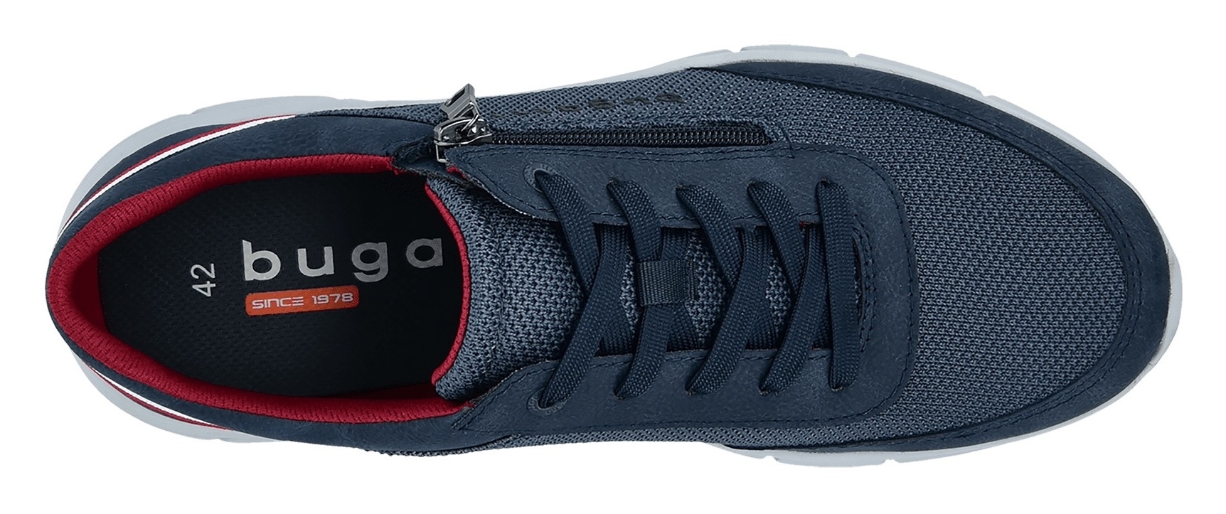 bugatti Keilsneaker, Freizeitschuh, Halbschuh, Schnürschuh mit Außenreißverschluss