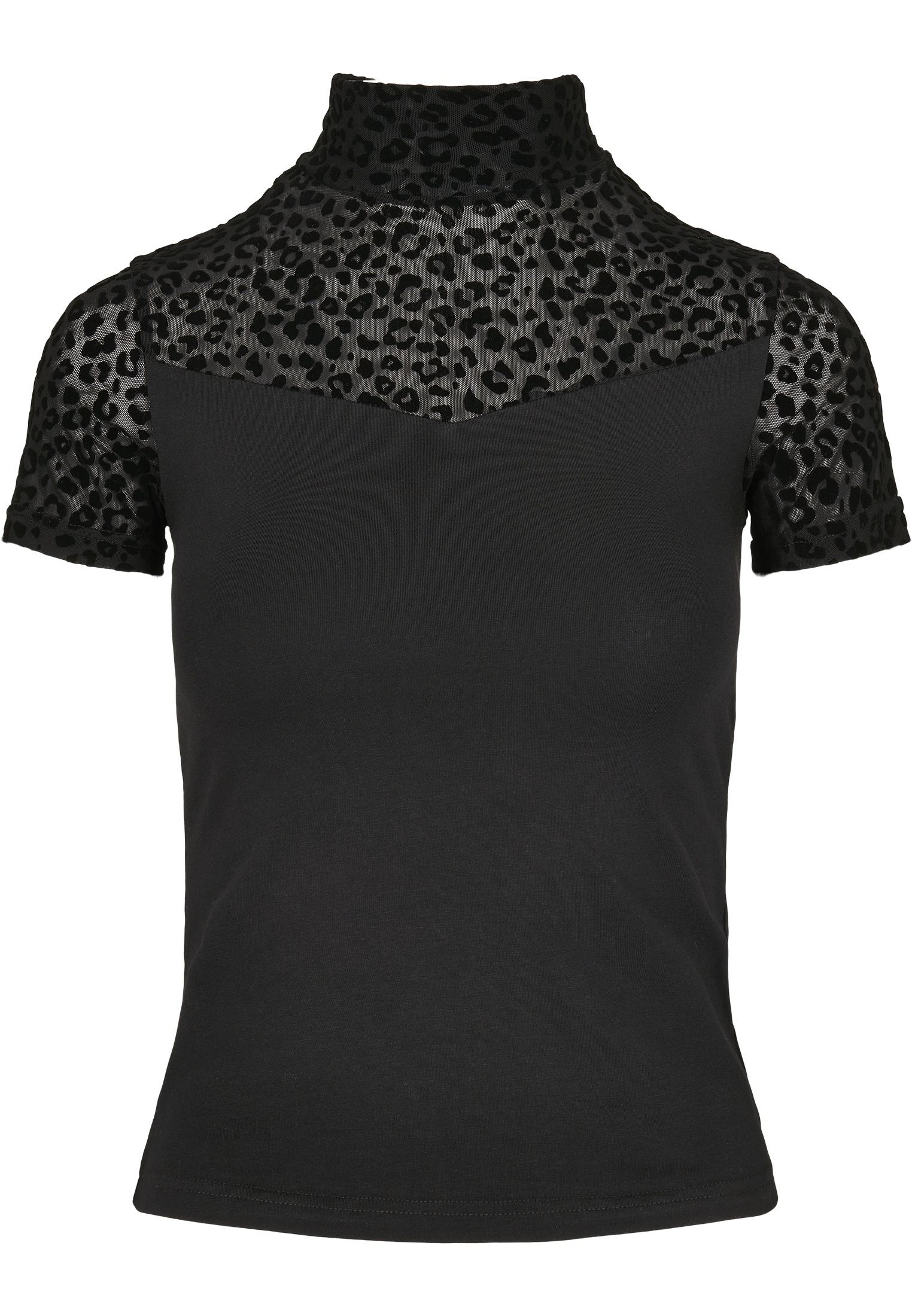 URBAN CLASSICS T-Shirt »Urban Classics Damen Ladies Flock Lace Turtleneck Tee«, (1 tlg.)