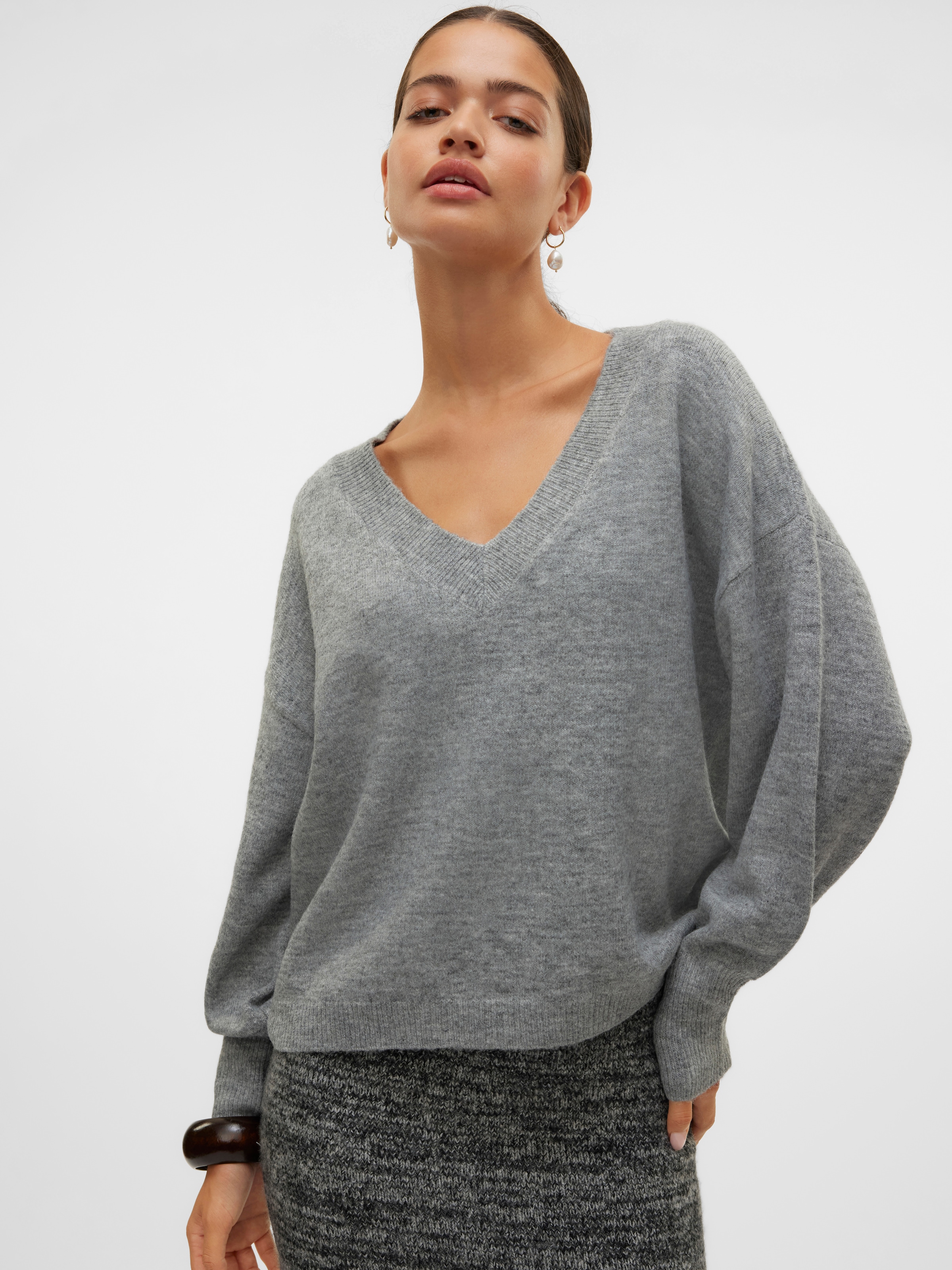 Vero Moda V-Ausschnitt-Pullover "VMJUPITER LS V-NECK PULLOVER BF" günstig online kaufen