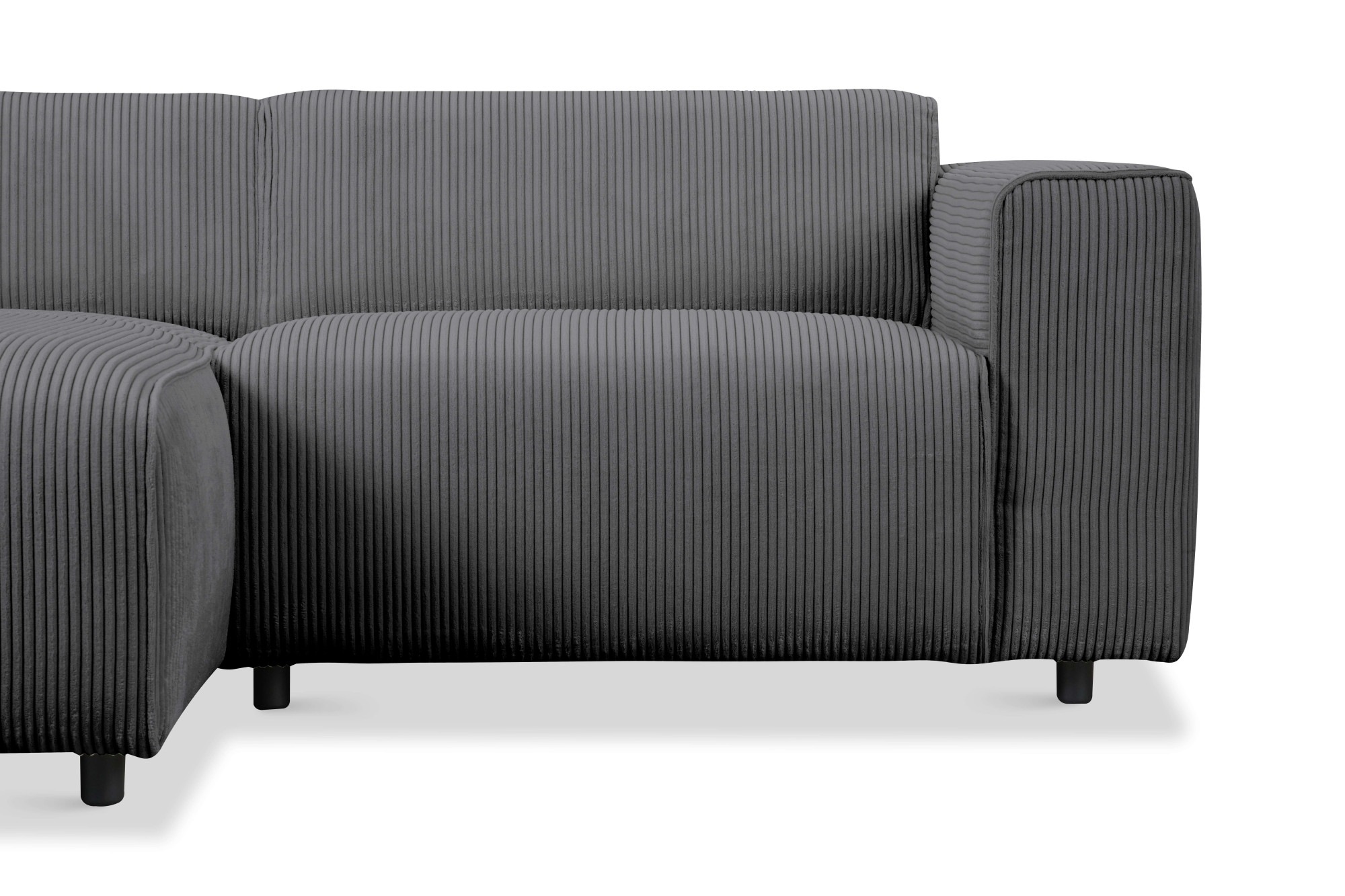 andas Ecksofa »Noord mit Kedernaht, Breite 234 cm, L-Form«, Cord, Struktur, Webstoff, mit Wellenunterfederung, Massivholzrahmen