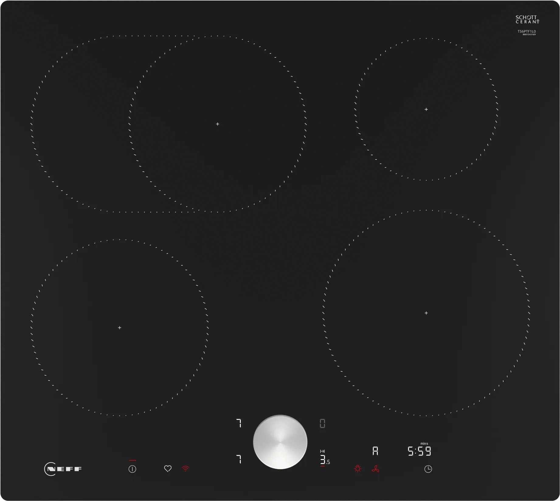 NEFF Induktions-Kochfeld von SCHOTT CERAN "T56PTF1L0", mit intuitiver Twist Pad Bedienung