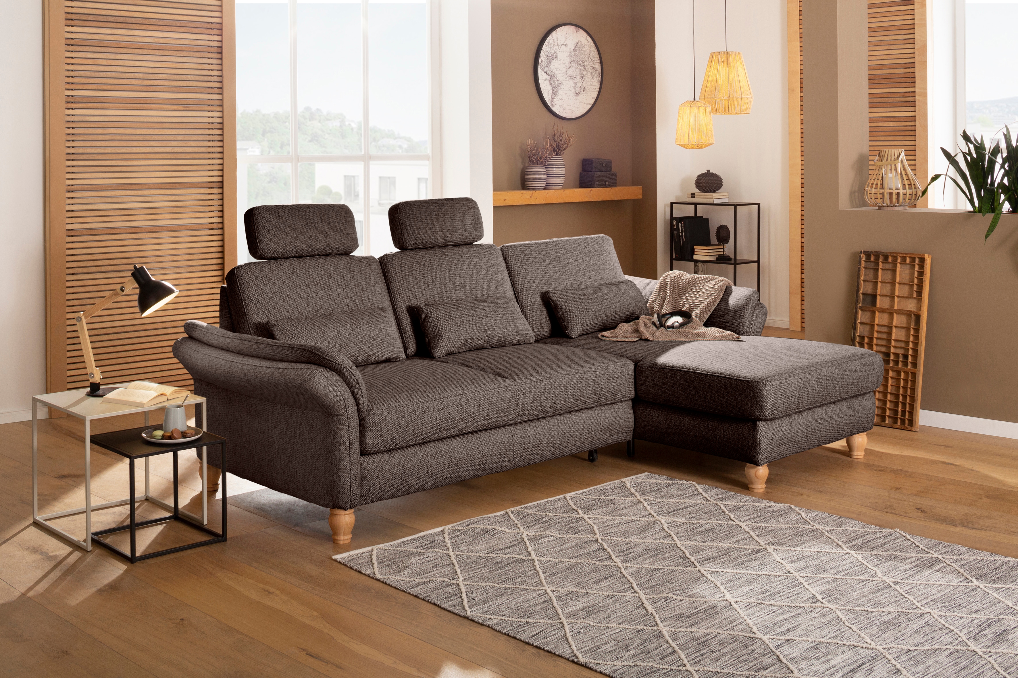 Home affaire Ecksofa "Palace L-Form" incl. Sitztiefenverstellung, wahlweise mit Schlaffunktion und Stauraum