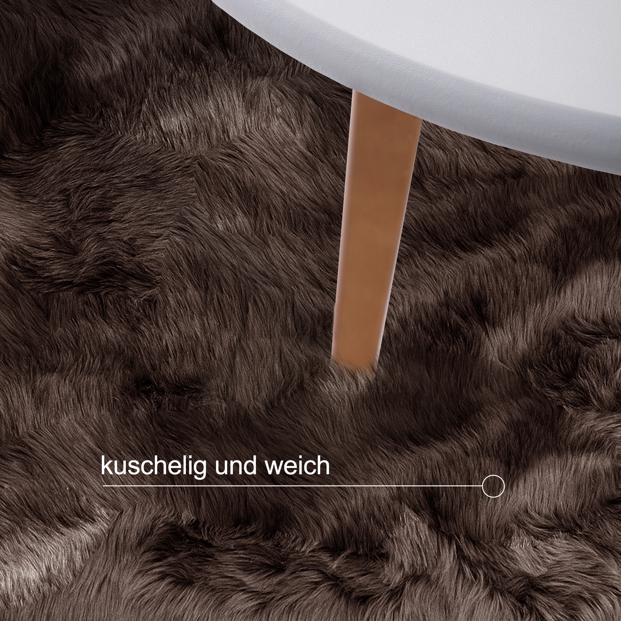 OTTO home Hochflor-Teppich »Valeria, Fellteppich, kuschelig, flauschig« rechteckig 60 mm Höhe Kunstfell, weiche Teppiche, Wohnzimmer, Schlafzimmer, Esszimmer
