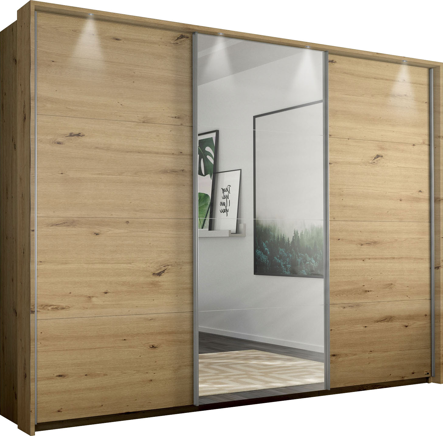 OTTO home 1100000002199 "Kleiderschrank Schrank Garderobe Wäscheschrank TOMA mit Passepartout" Breiten 211/278/323/368 cm, Höhen 214/233 cm inkl. Passepartout, inkl. Regaleinsatz sowie zusätzlichen Einlegeböden MADE IN GERMANY