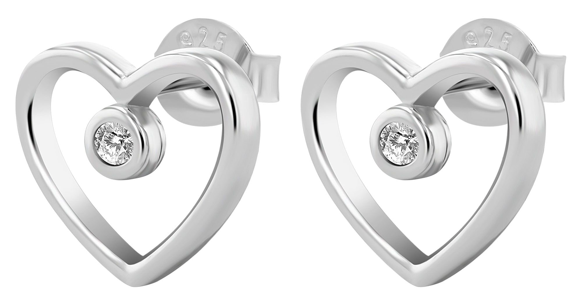 Adelia´s Paar Ohrhänger "Damen Ohrringe – Ohrstecker Herz aus 925 Silber" P günstig online kaufen