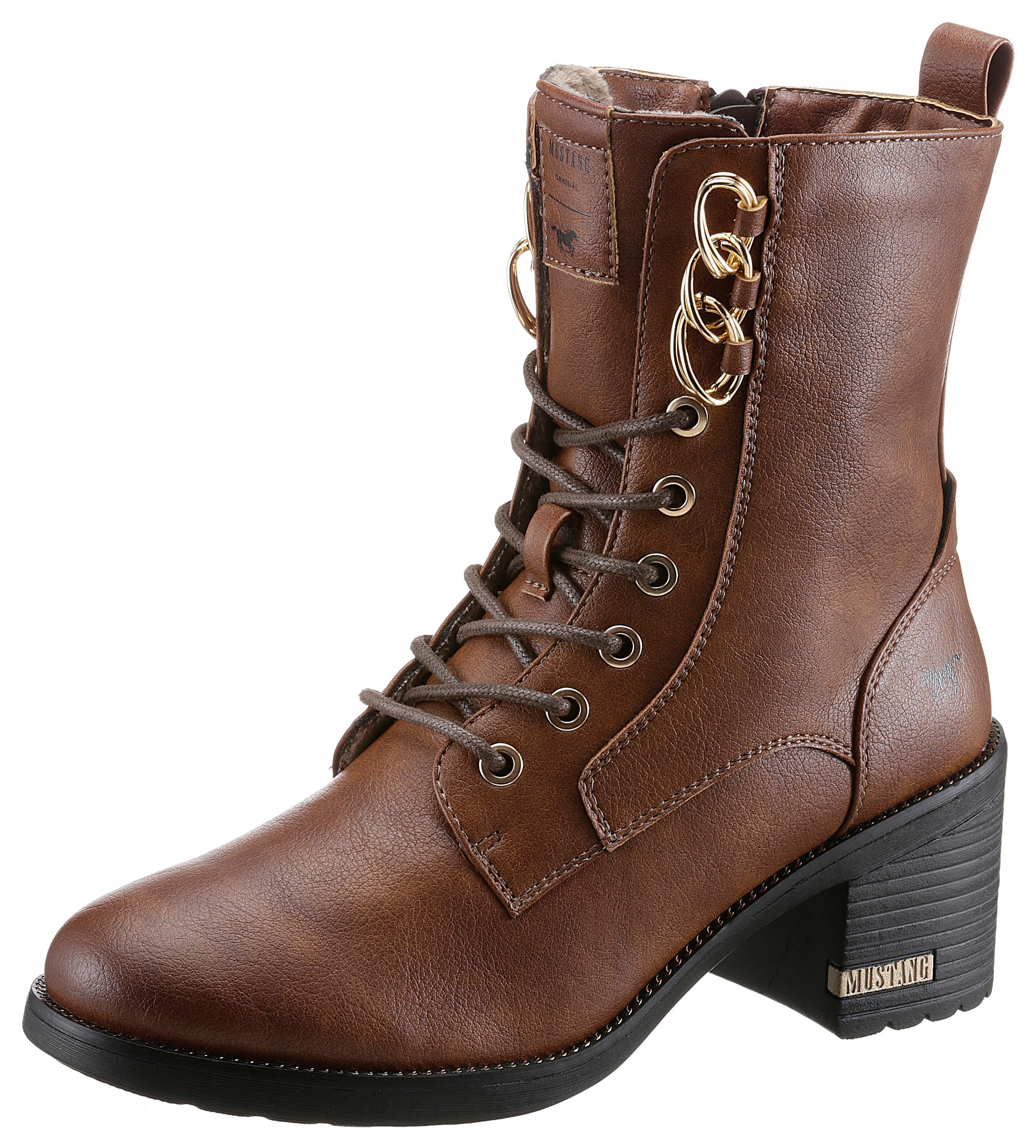 Mustang Shoes Schnürstiefelette mit praktischem Innen-Reißverschluss