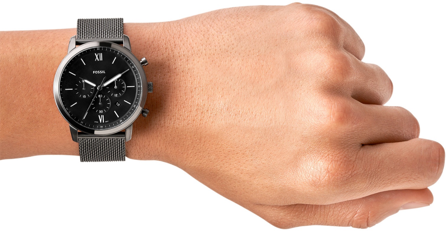 Fossil Chronograph »NEUTRA«, Quarzuhr, Armbanduhr, Herrenuhr, Stoppfunktion, Datum,Edelstahlarmband