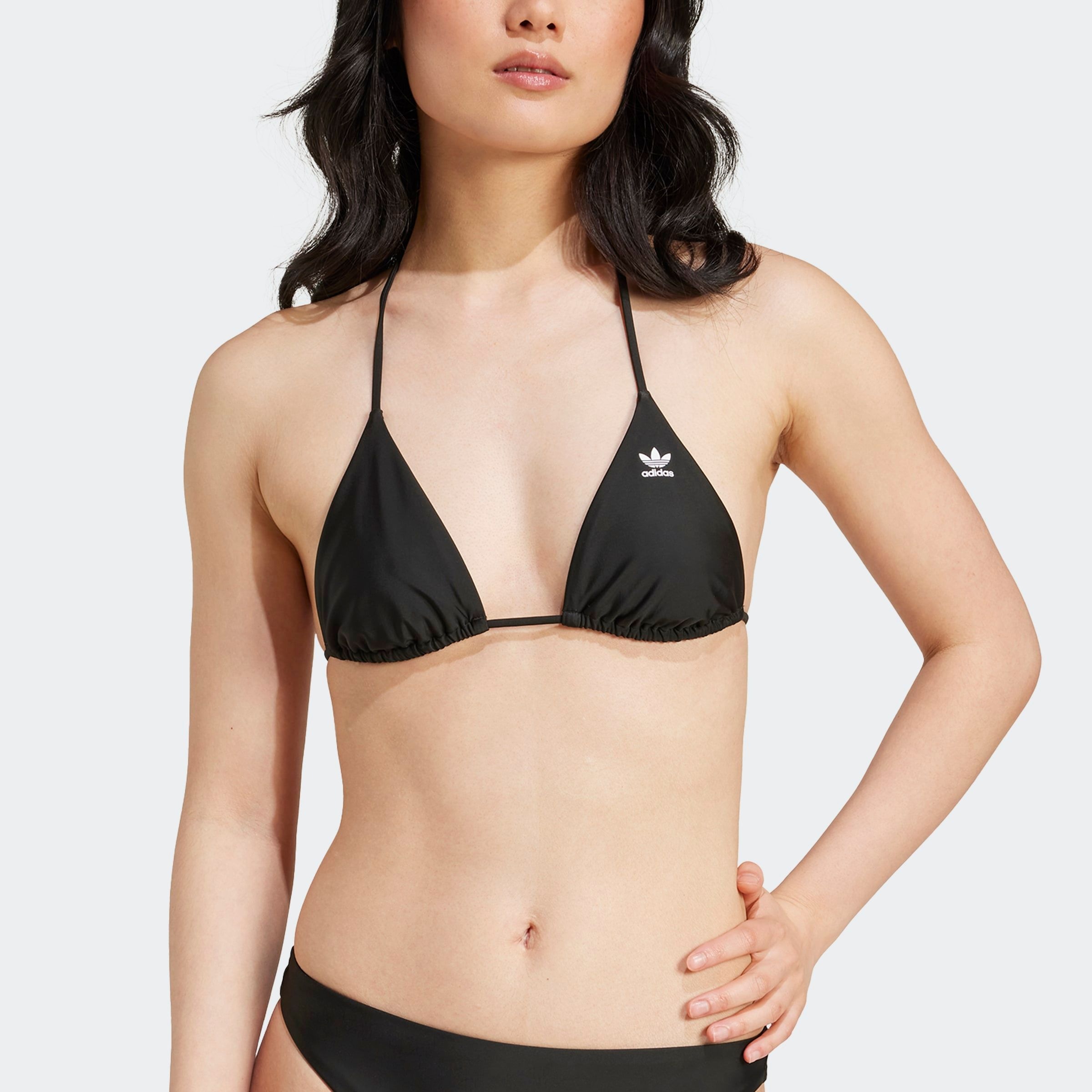 Bustier-Bikini-Top ADIDAS PERFORMANCE "ADICOLOR BIKINIOBERTEIL", Damen, Gr. 40, N-Gr, schwarz, Obermaterial: 78% Polyamid, 22% Elasthan, Bikini-Oberteile 2