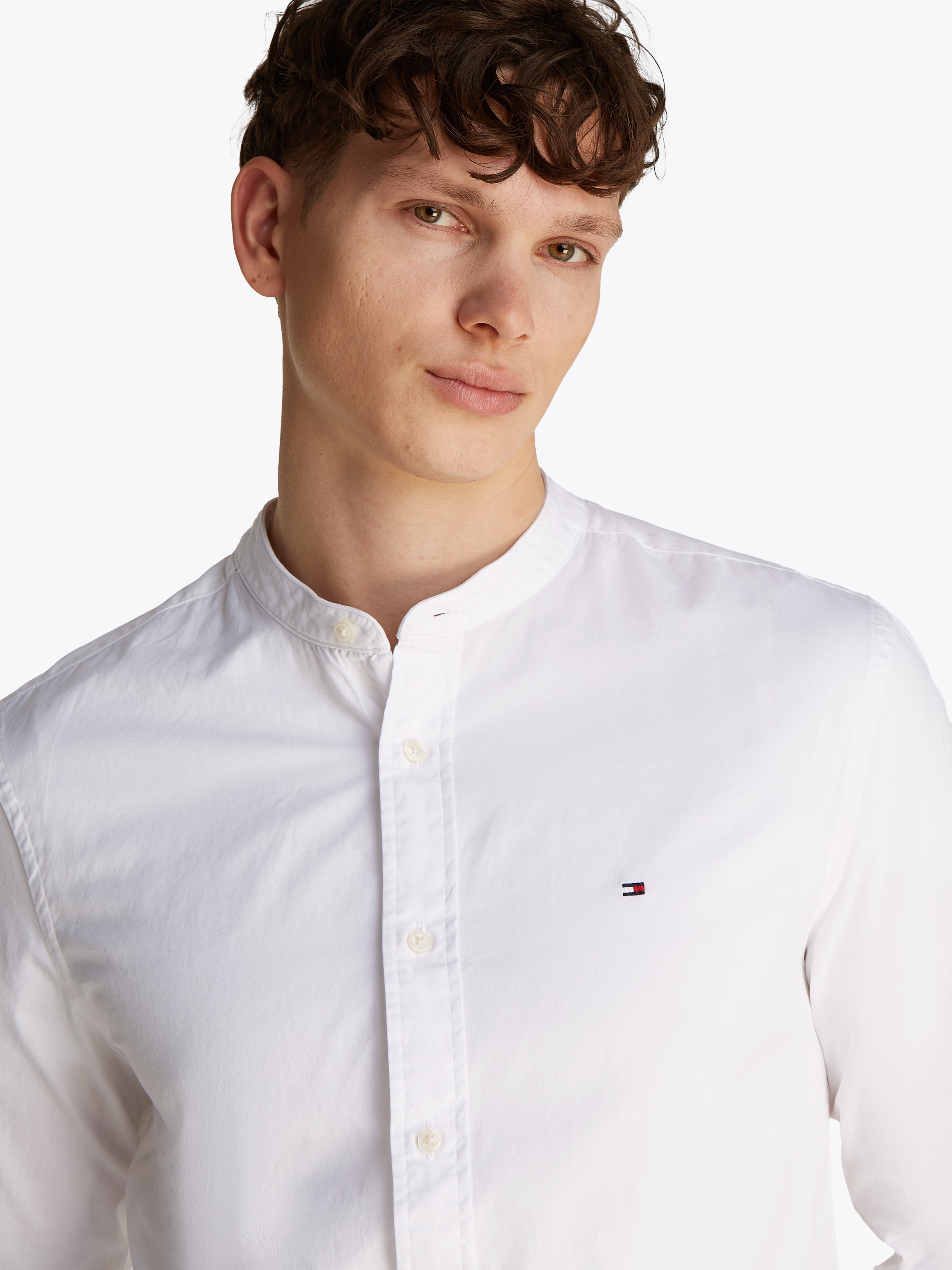 Tommy Hilfiger Langarmhemd »FLEX POPLIN SOLID MAO RF SHIRT«