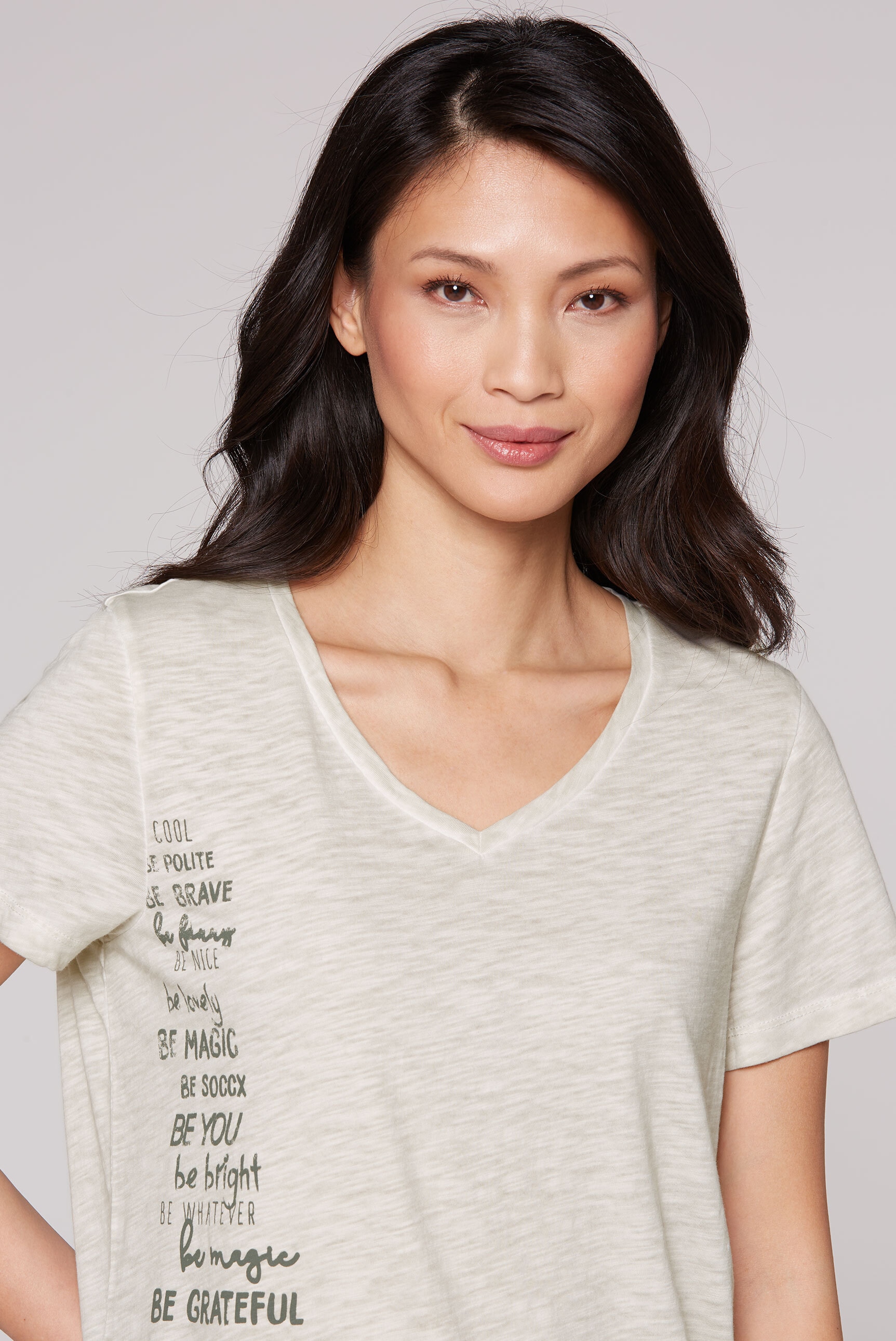 SOCCX V-Shirt, mit Gummizug im Saum