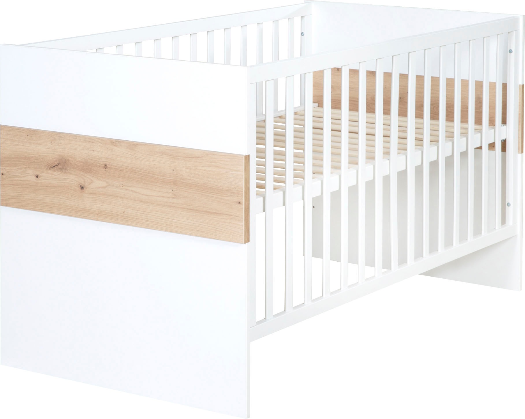 roba® Babyzimmer-Komplettset »Lion«, (Set, Babybett 70x140 cm, Wickelkommode & Kleiderschrank 3-türig), moderne & zweifarbig - Gitterbett: umbaubar, höhenverstellbar