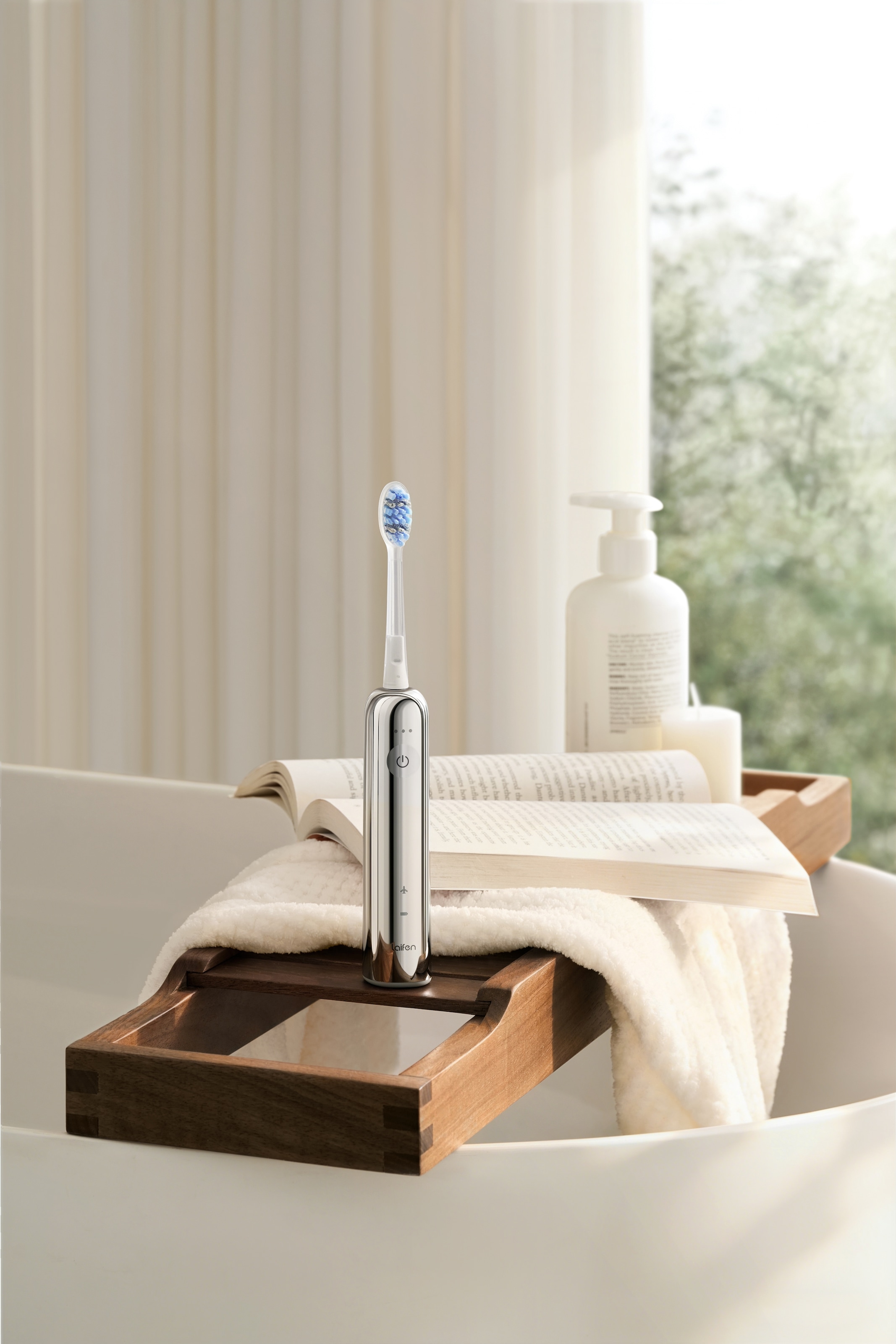 laifen Elektrische Zahnbürste »Wave Pro« 2 Stk. Aufsteckbürsten 60°-Oszillation, 66.000 Vibrationen/min, Drucksensor, 2 Modi