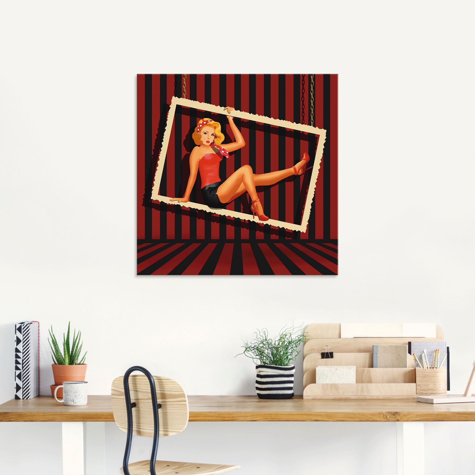 Artland Glasbild »Schönheit aus den 50er Jahren«, Frau, (1 St.), in verschiedenen Größen