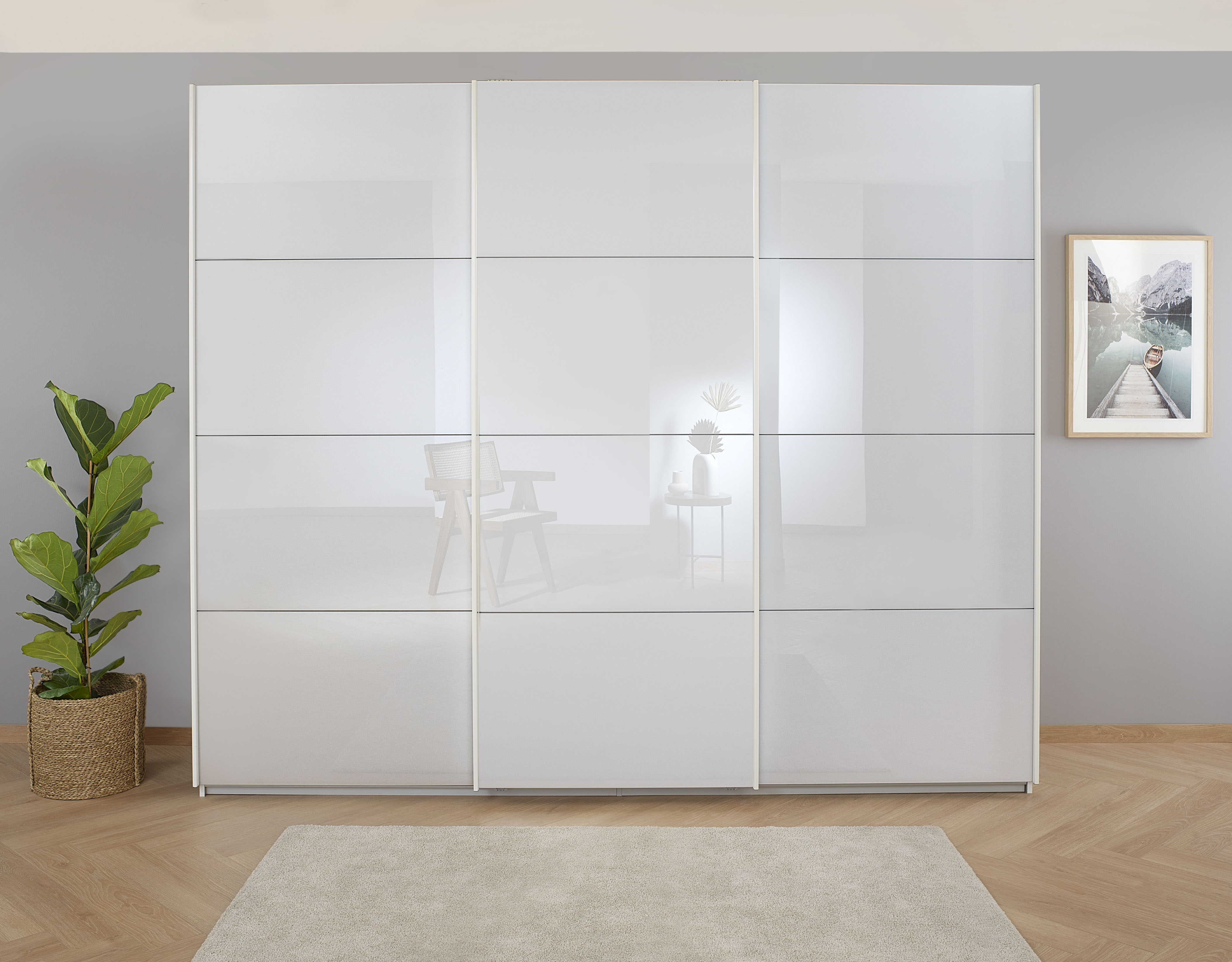 OTTO home Kleiderschrank "Mehrzweckschrank Aktenschrank Möbel Mietswohnung Schlafzimmer KOLUNA" 3 Ausstattungen BASIC/CLASSIC/PREMIUM (inkl. SOFT-CLOSE-FUNKTION), Breiten 203/271/315/360 cm Höhen 210/229 Glas-Front MADE IN GERMANY