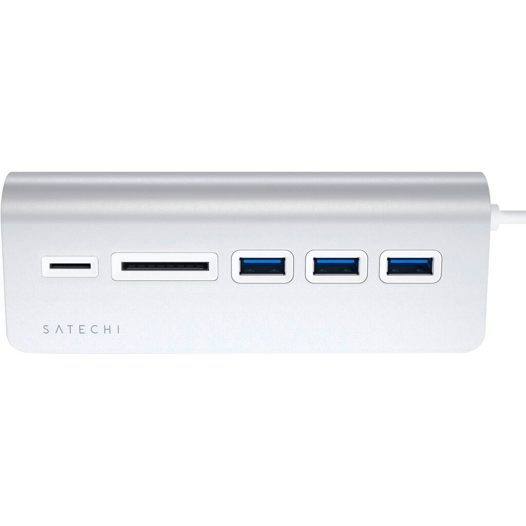 Satechi USB-Adapter »Type-C Aluminum USB Hub & Card Reader«, USB 3.0 Typ A zu USB Typ C