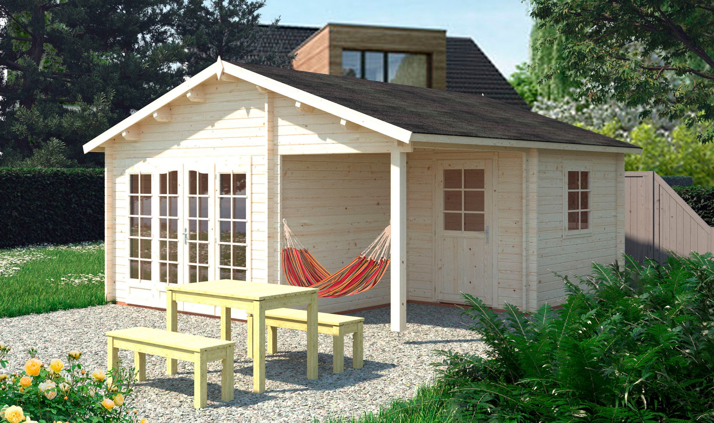 Palmako Gartenhaus "Irene", 21,9+5,2 qm günstig online kaufen
