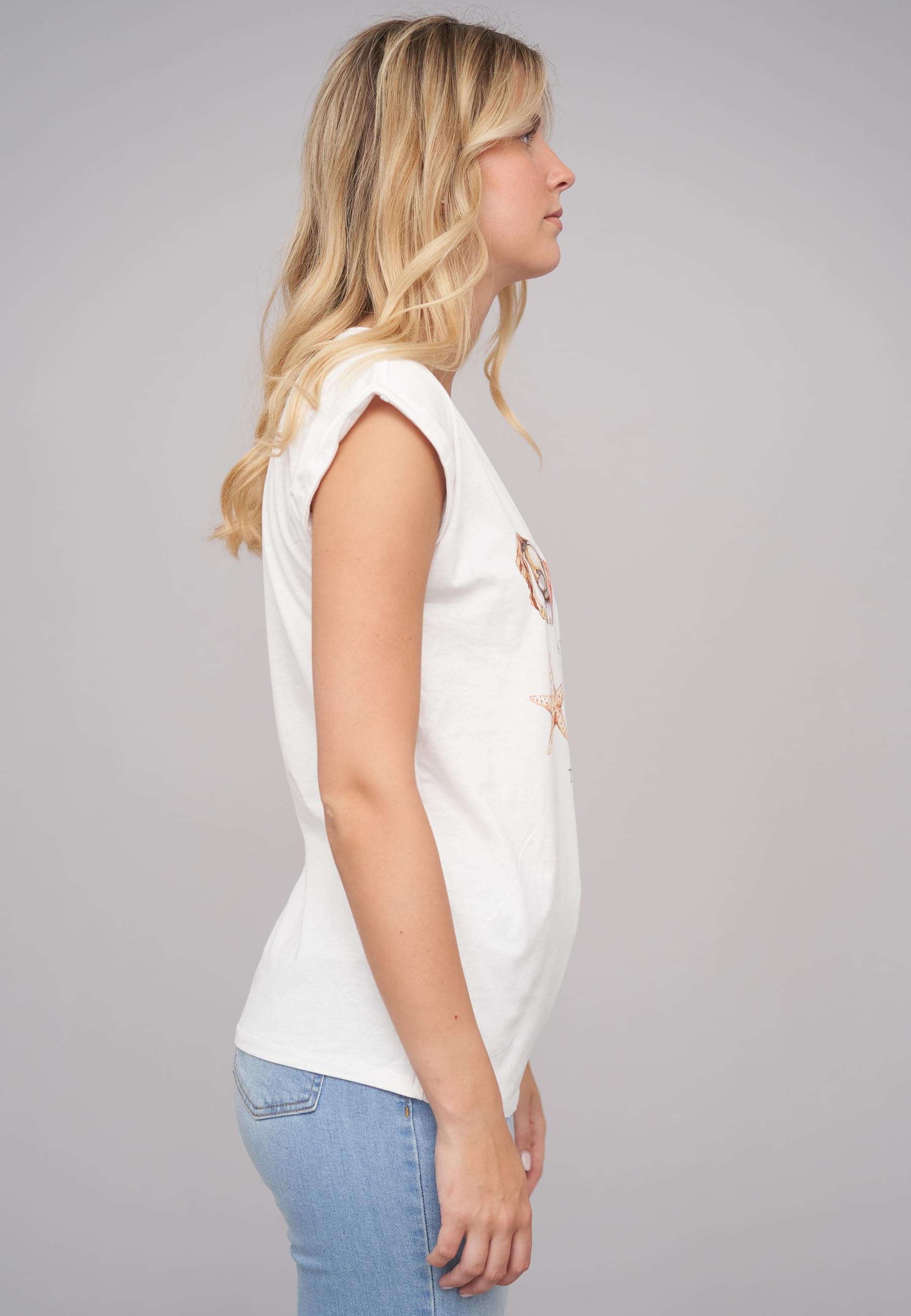 CLOUD 5IVE T-Shirt »CLOUD 5IVE Ladies Seashell White Tee«, (1 tlg.)