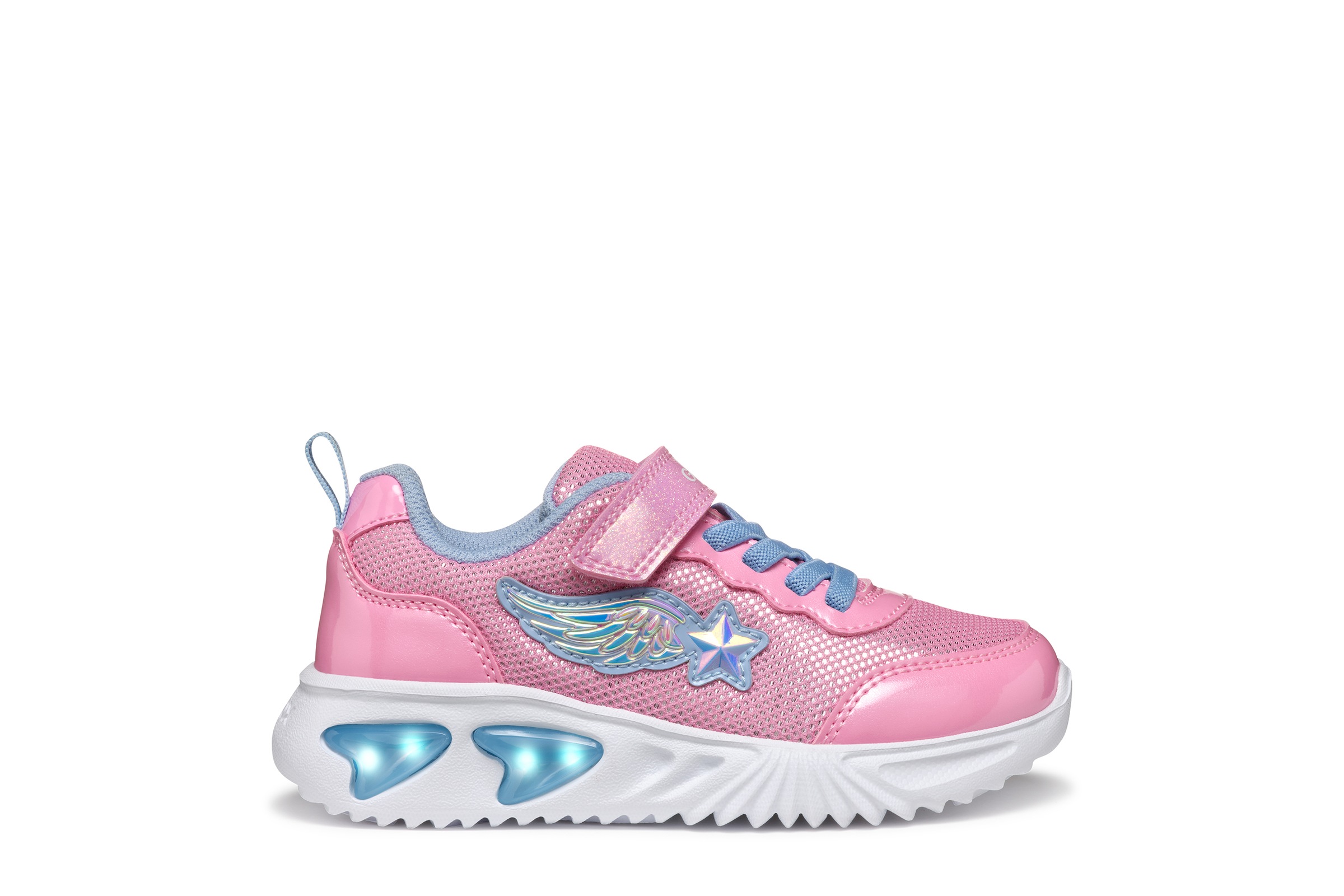 Geox Sneaker »J ASSISTER GIRL«  Halbschuh, Freizeitschuh mit Klettverschluss und Blinkfunktion