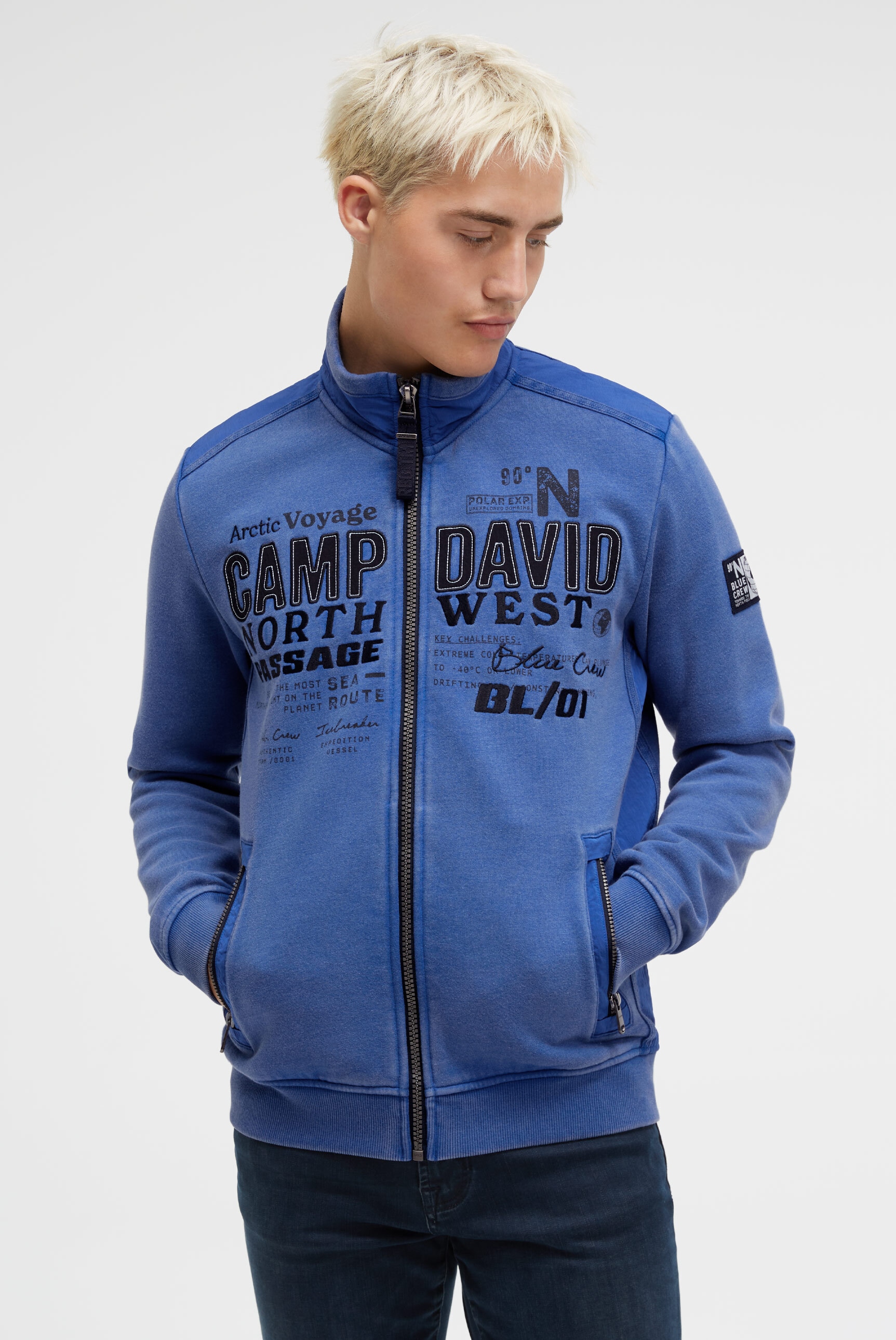 CAMP DAVID Sweatjacke, mit Reißverschlusstaschen günstig online kaufen