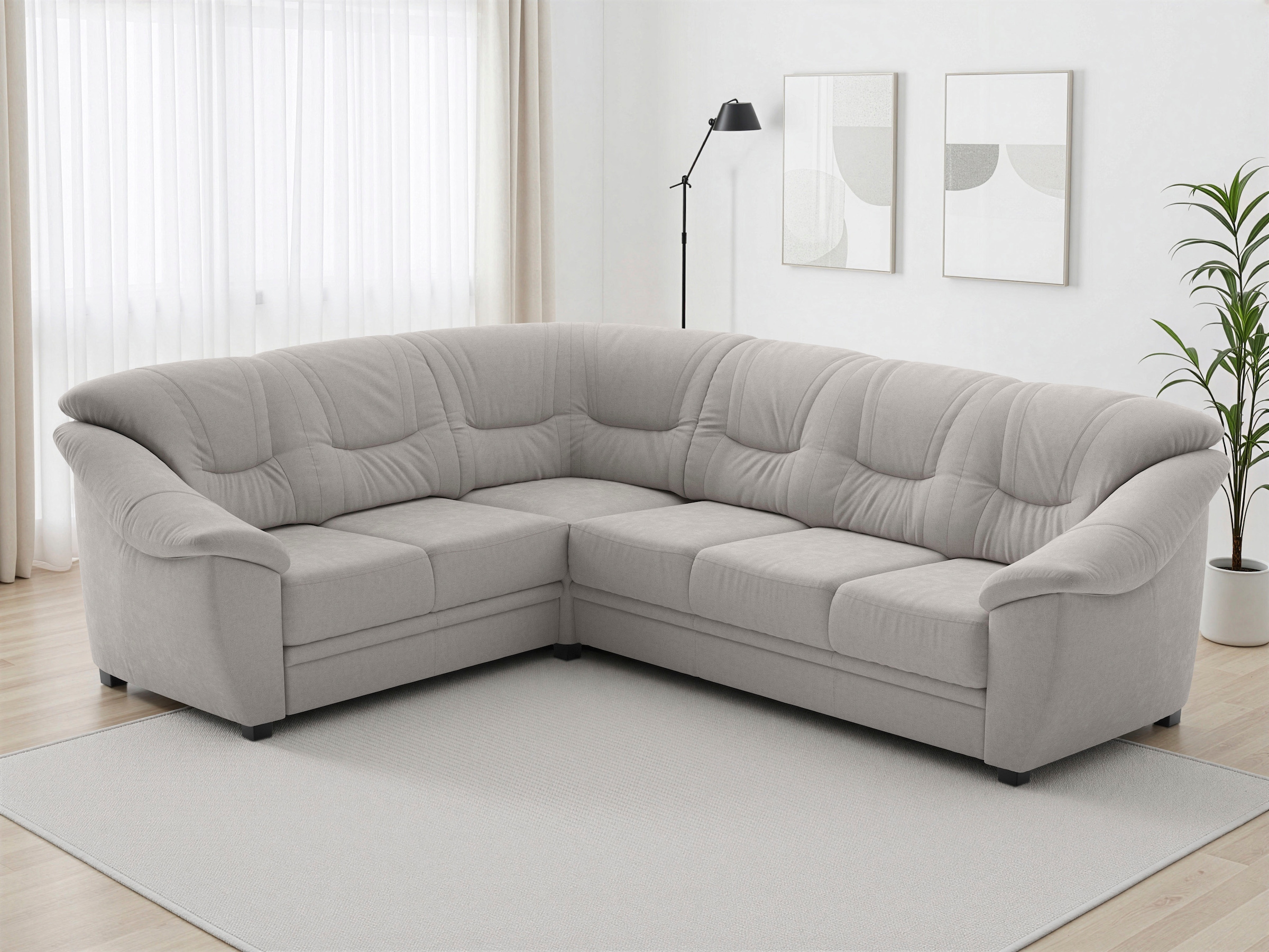 sit&more Ecksofa "Savona L-Form, B. 262 cm, Komfortsitz, Eckcouch mit Stoff- & Lederwahl" optional Schlaffunktion, Liegefl. 120x195 cm