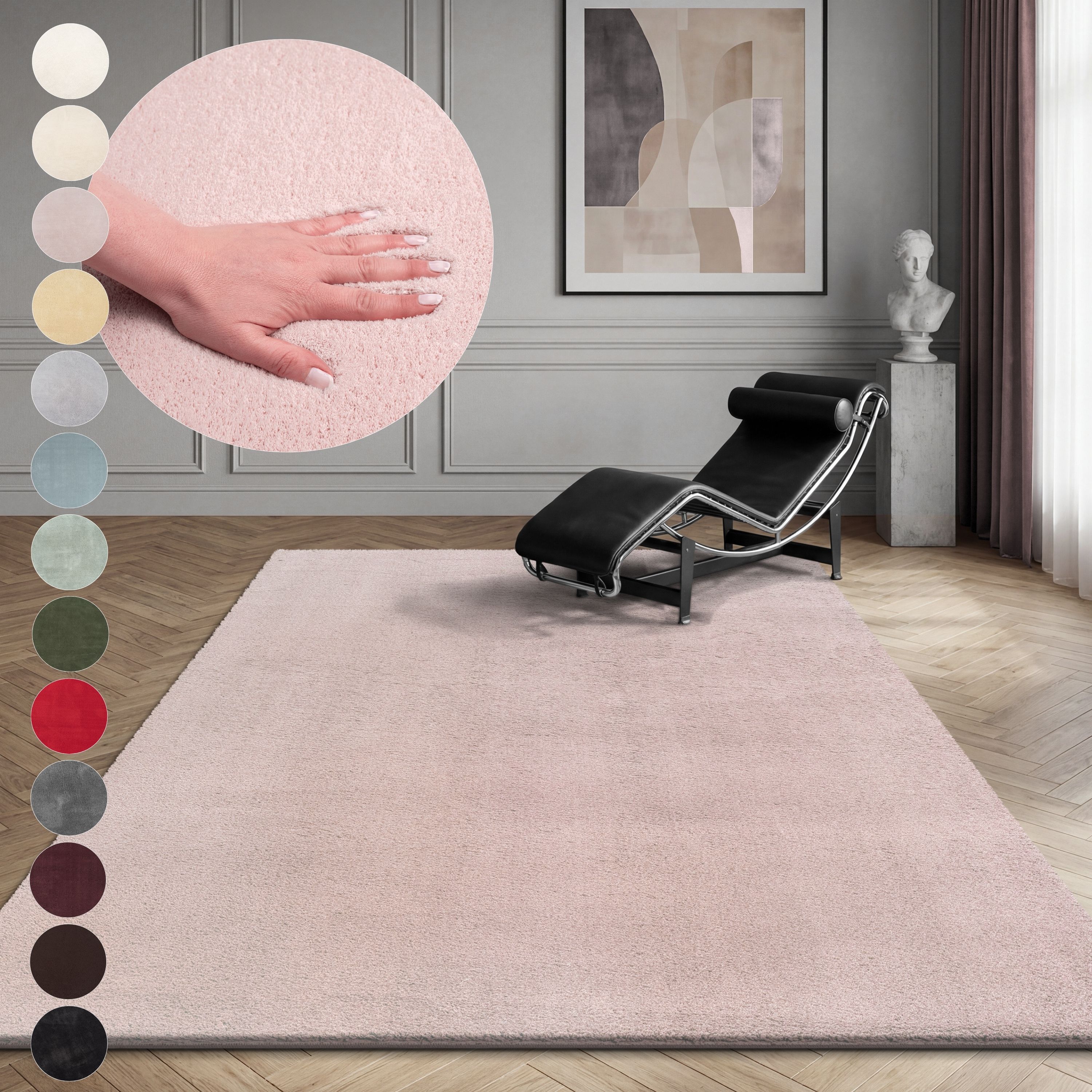 OTTO home Teppich "Arabell, Kunstfellteppich, Felloptik, waschbar," rechteckig 16 mm Höhe flauschig, kuschelig, Anti-Rutsch-Unterseite, Wohnzimmer, Schlafzimmer