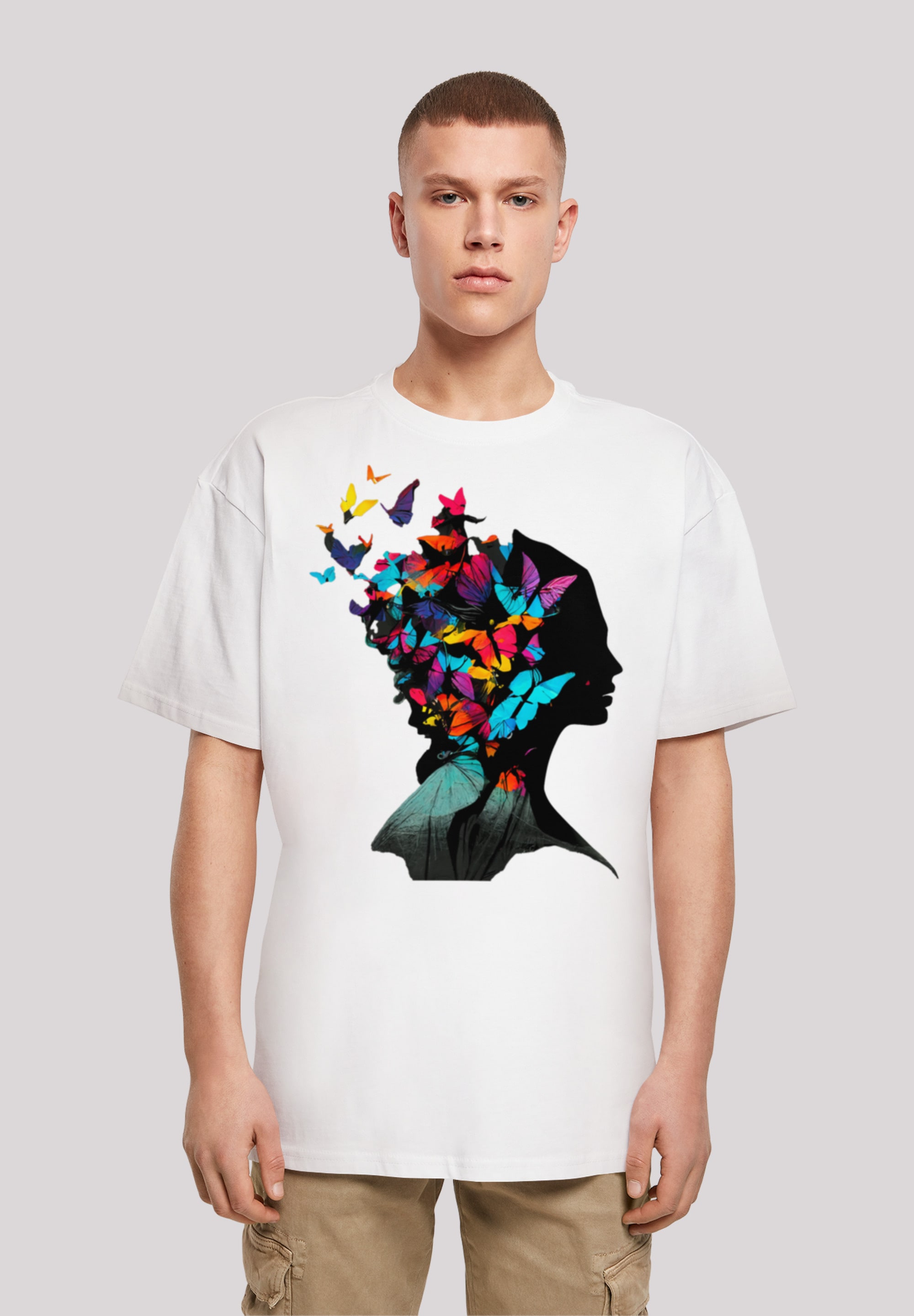 F4NT4STIC T-Shirt »Schmetterling Silhouette OVERSIZE TEE«, Print ▷ für |  BAUR