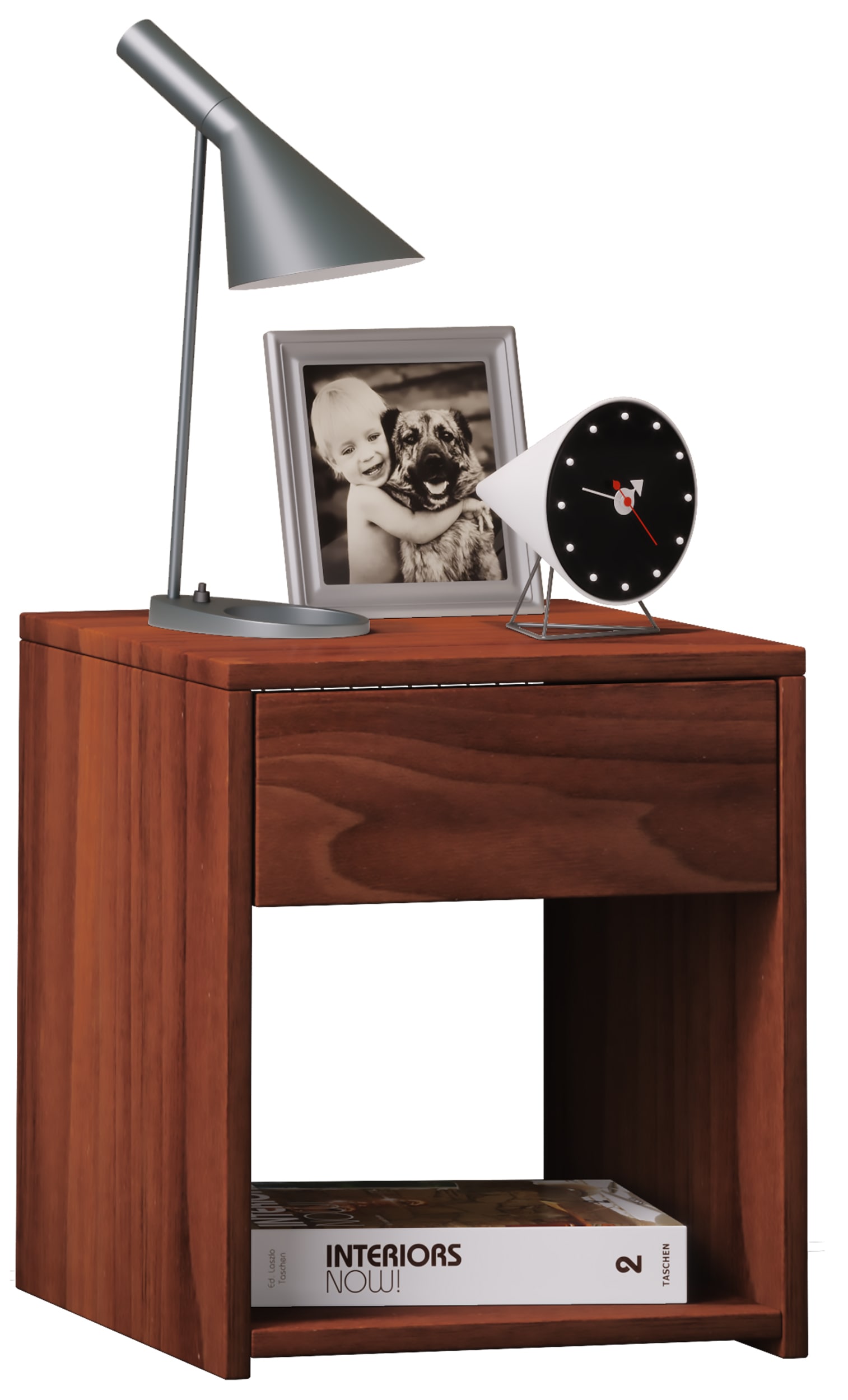 Nachttisch VCM, B:35cm T:35cm, braun, Schlafzimmer, Tische, "Holz Nachttisch Nachtschrank Schublade Sledo Mini"