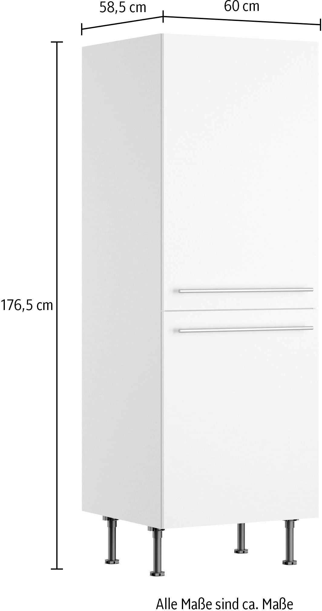 KOCHSTATION Midischrank »KS-Bern2« Breite 60 cm, Höhe 176,6 cm, 2 Türen verlascht, 3 Einlegeböden