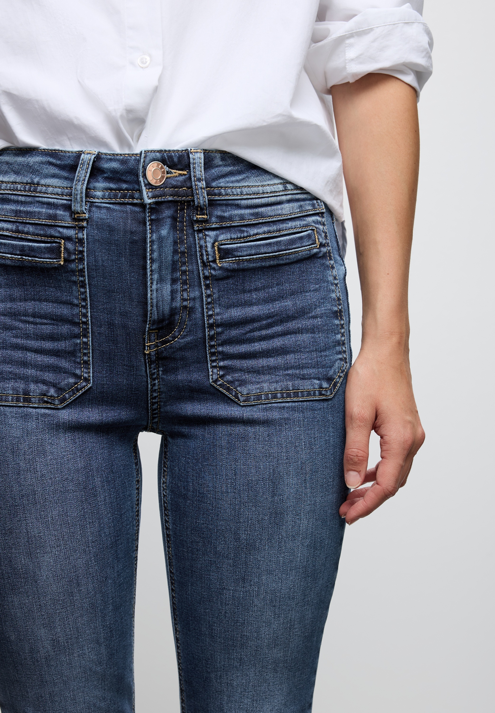 STREET ONE Bootcut-Jeans, mit Taschen günstig online kaufen