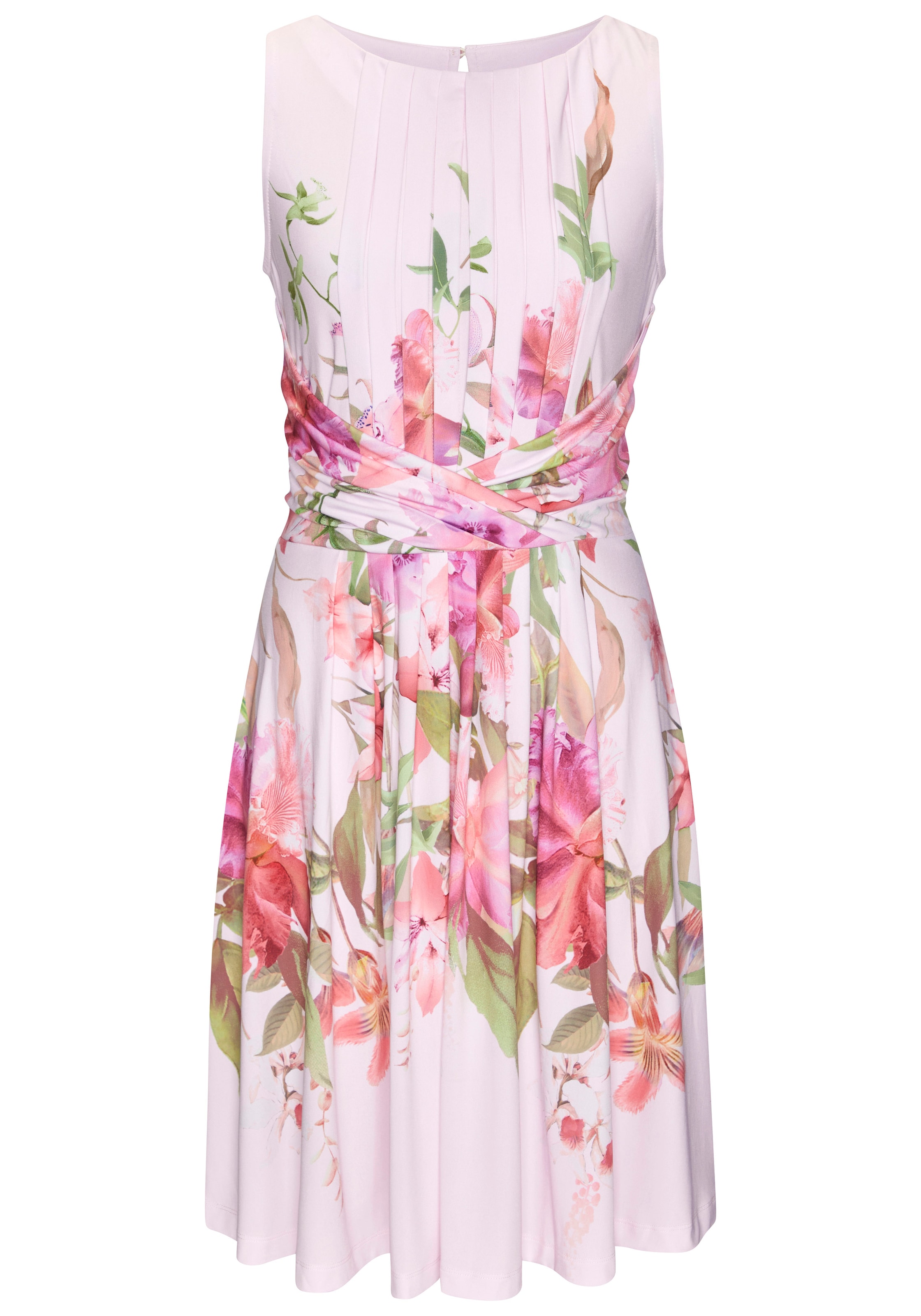 LASCANA Sommerkleid, mit Blumendruck, festlich