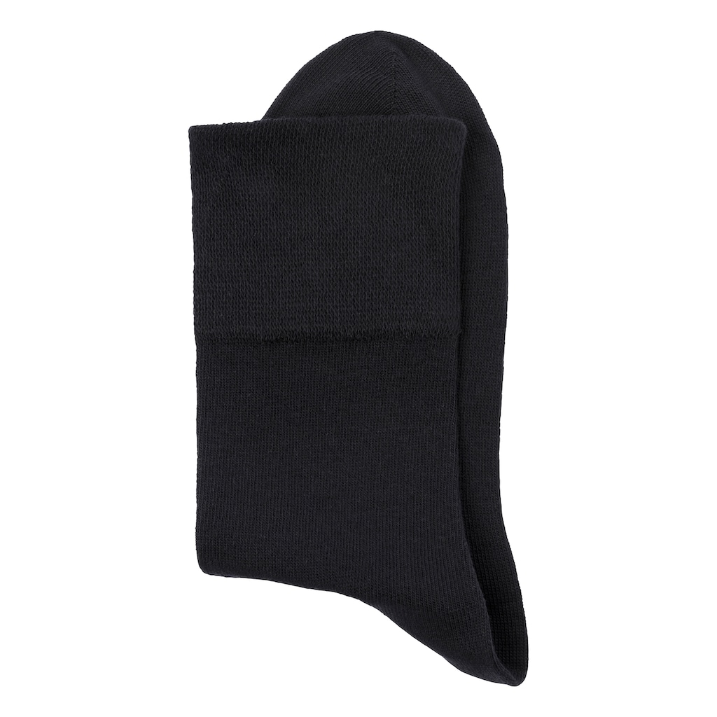 Herrenmode Herrenwäsche H.I.S Socken, (6 Paar), mit Komfortbund auch für Diabetiker geeignet schwarz