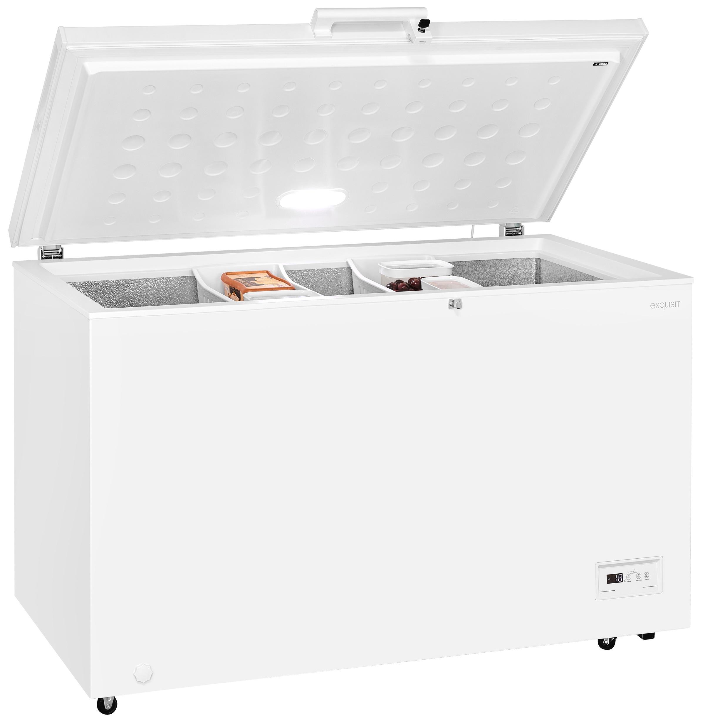 exquisit Gefriertruhe "GT400-HE-041E weiss" 85 cm hoch 130 cm breit mit Tür günstig online kaufen