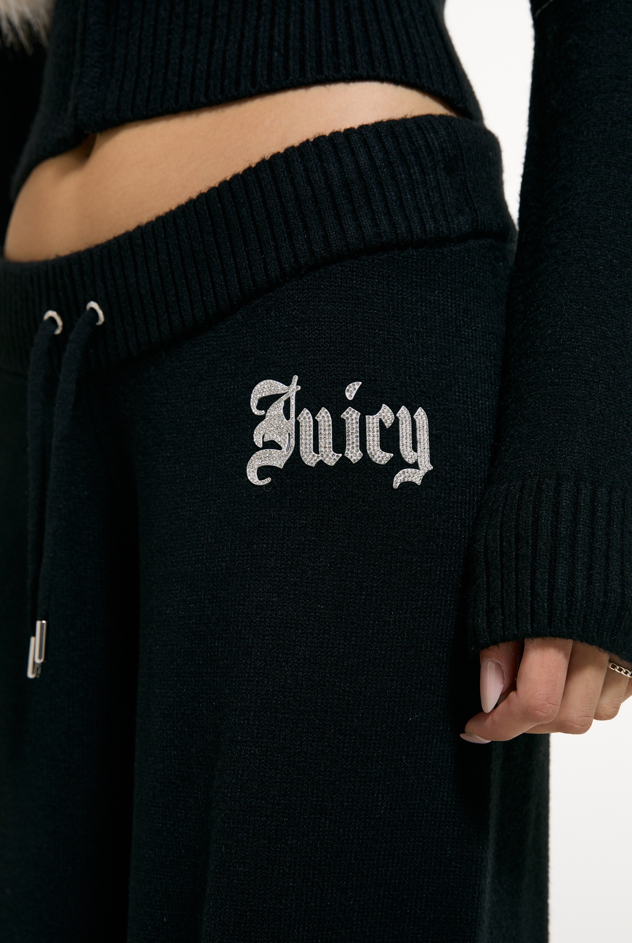 Juicy Couture Sweathose »KNIT TRACKPANT WITH DIAMANTE LOGO Damen«  Trainingshose Damen, Sweathose, Strick, Jogginghose mit Glitzer, Sale