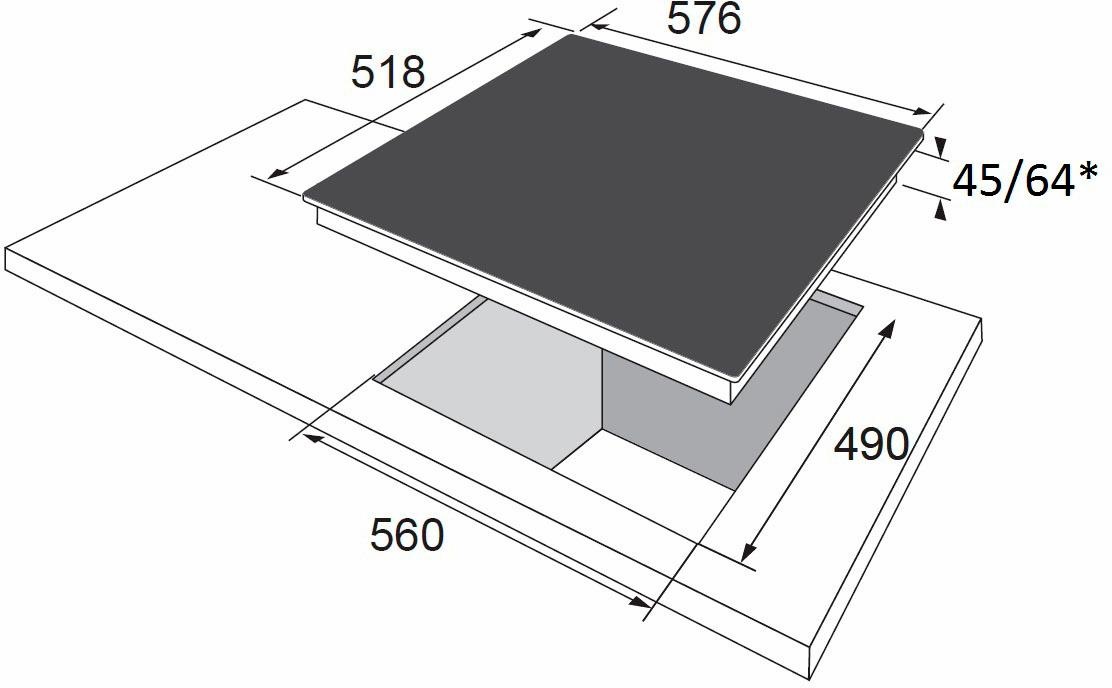 AMICA Elektro-Kochfeld, schwarz, B:57,6cm H:6,4cm T:51,8cm, Kochfelder, Einfache Bedienung für entspanntes und gleichmäßiges Kochen 3