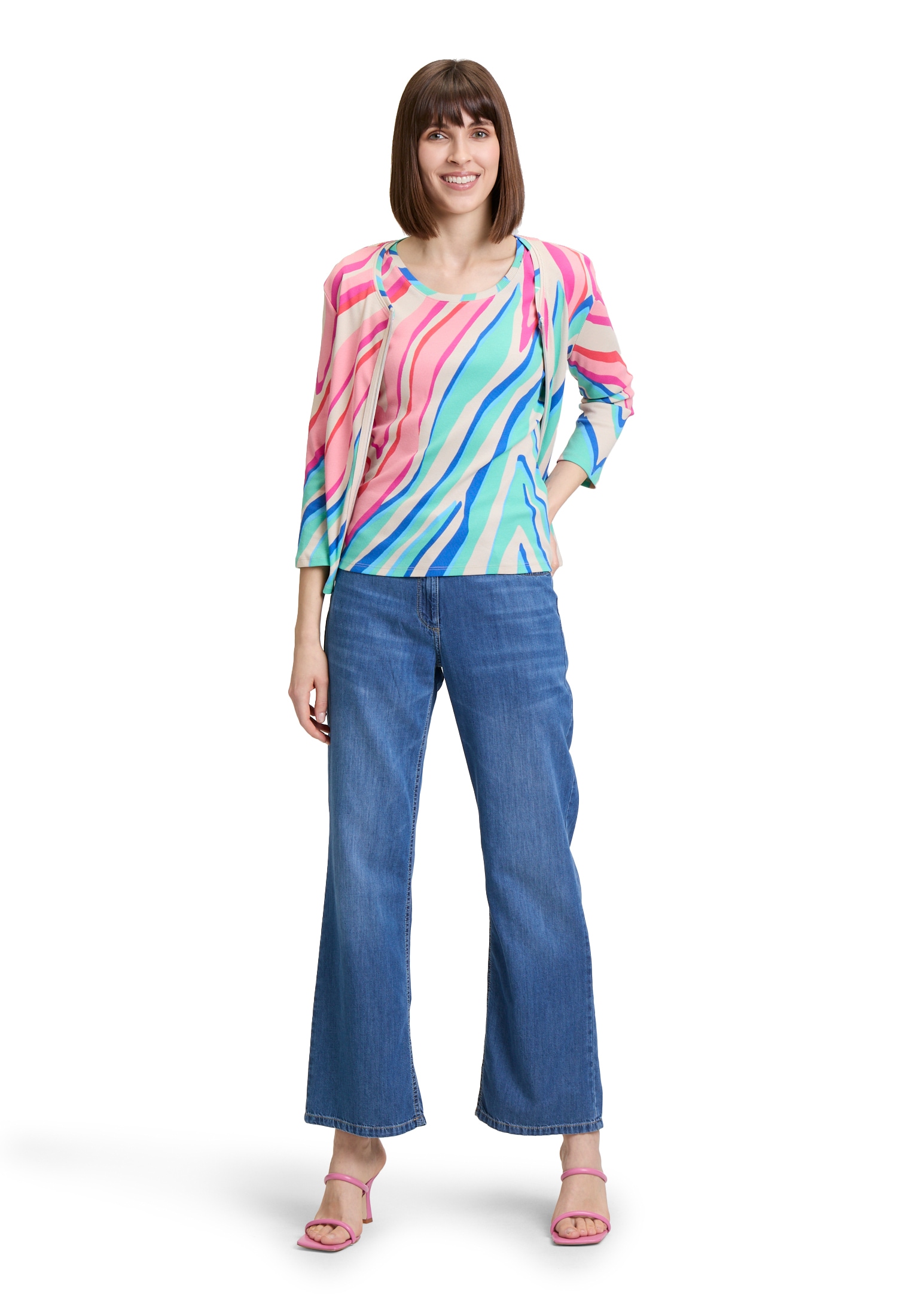 Betty Barclay Kurzarmshirt »Betty Barclay Basic Shirt mit Rippenstruktur«, (1 tlg.), Druck