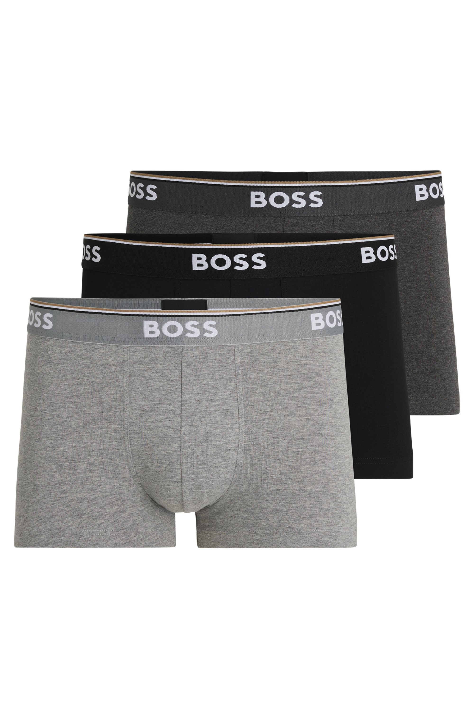 BOSS Boxer »TRUNK 3 PACK«, (3 St.), BOSS Schriftzug auf dem Bund