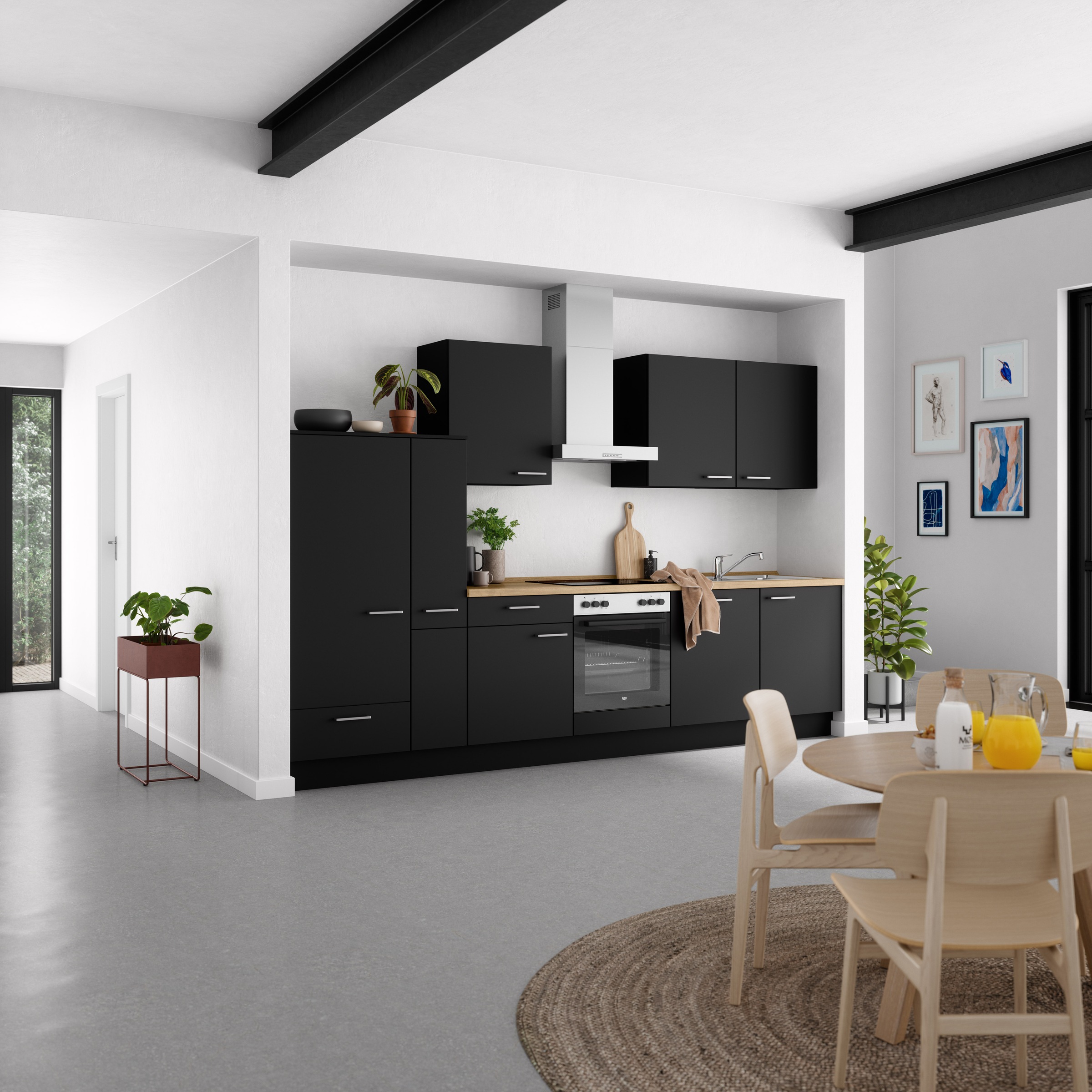 nobilia® Küchenzeile »"Touch I"«, vormontiert, Ausrichtung wählbar, Breite 330 cm, wahlw. mit E-Geräten
