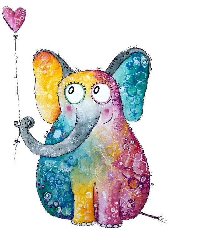 Wall-Art Wandtattoo »Elefant su Herz Luftballon...