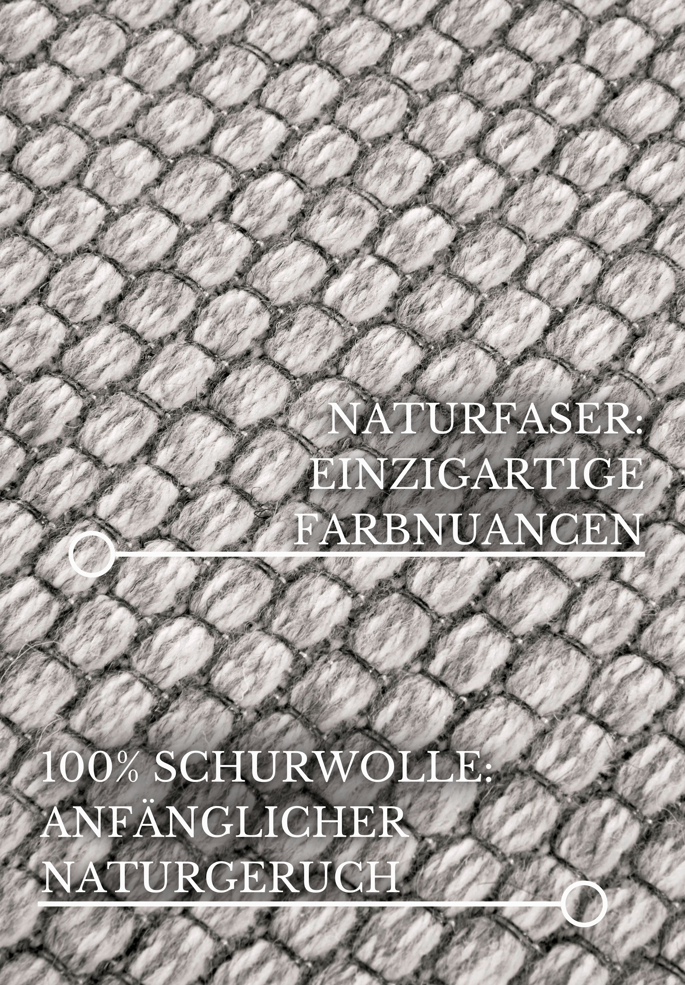 Villeroy & Boch Wollteppich »Charles«, rechteckig, 5 mm Höhe, Schurwolle, Wolle, Natur, Wohnzimmer, Schlafzimmer, Boho, Skandi
