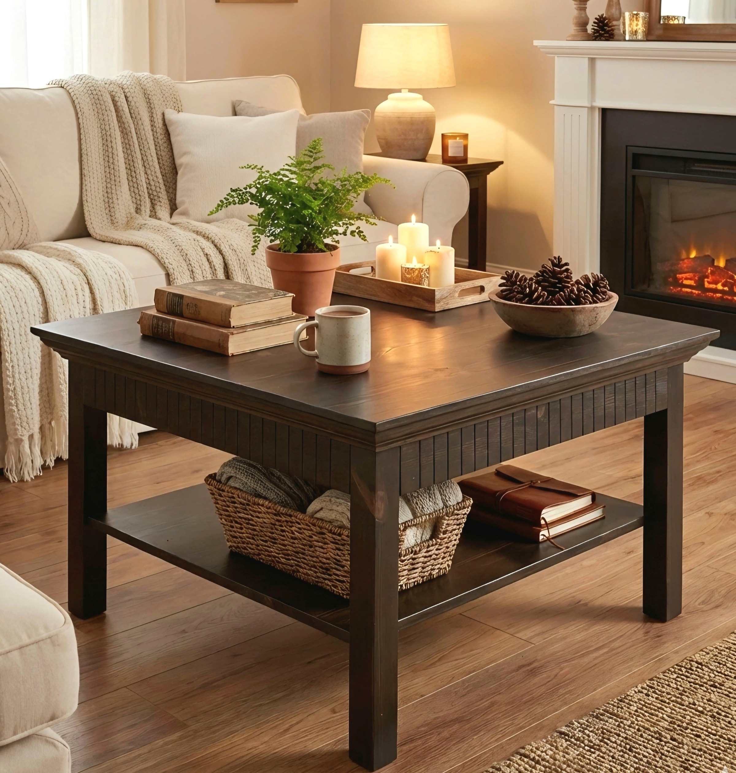 OTTO home Couchtisch "Lisa" Kaffeetisch, massives Kiefernholz, B/T/H: 76x76 günstig online kaufen